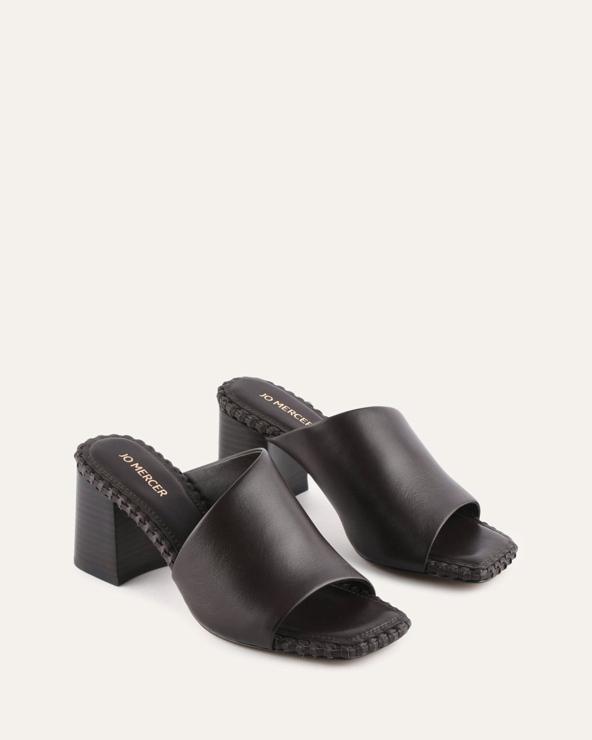 SIENNA MID HEEL SANDALS BITTER CHOC LEATHER
