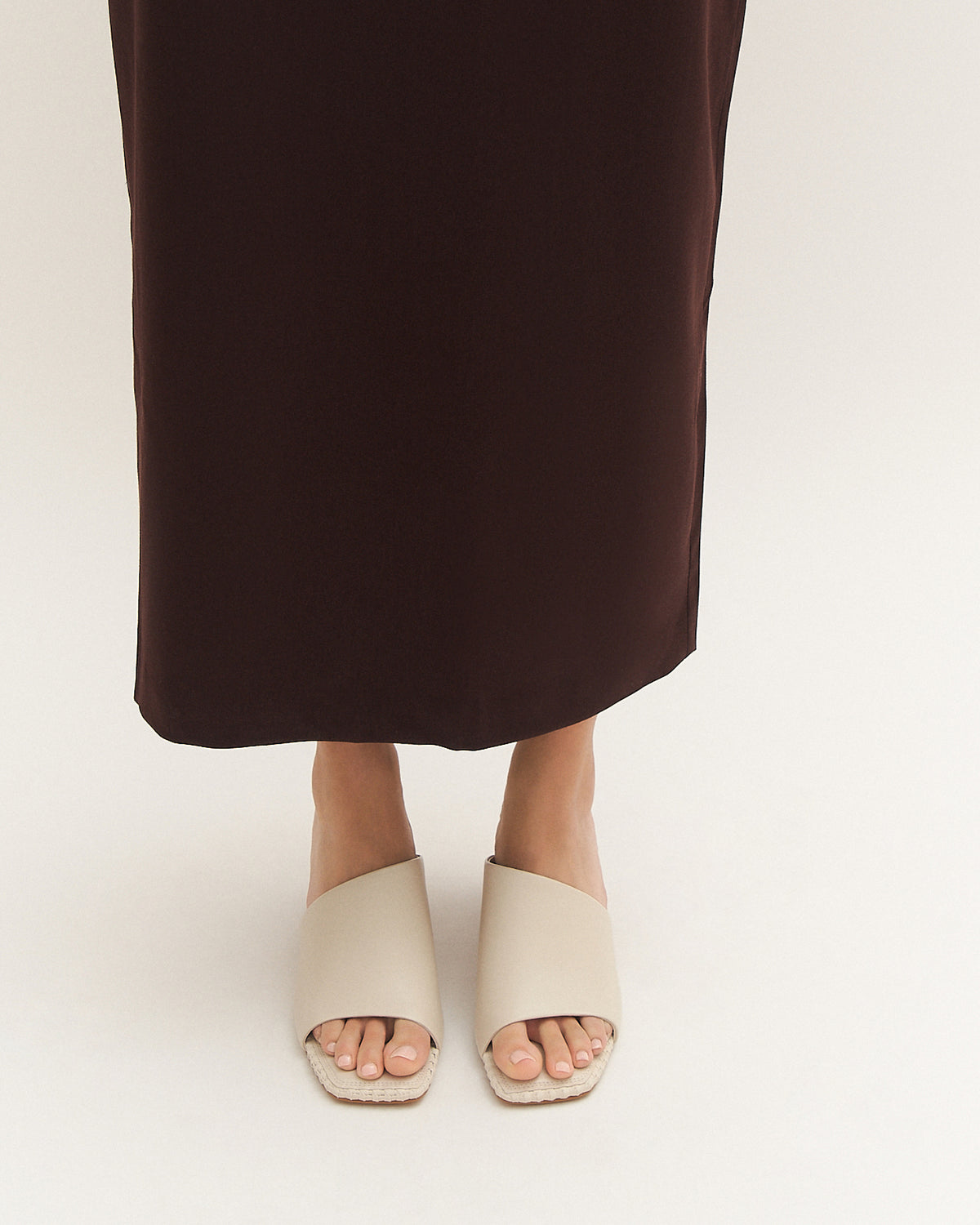 SIENNA MID HEEL SANDALS OFF WHITE LEATHER