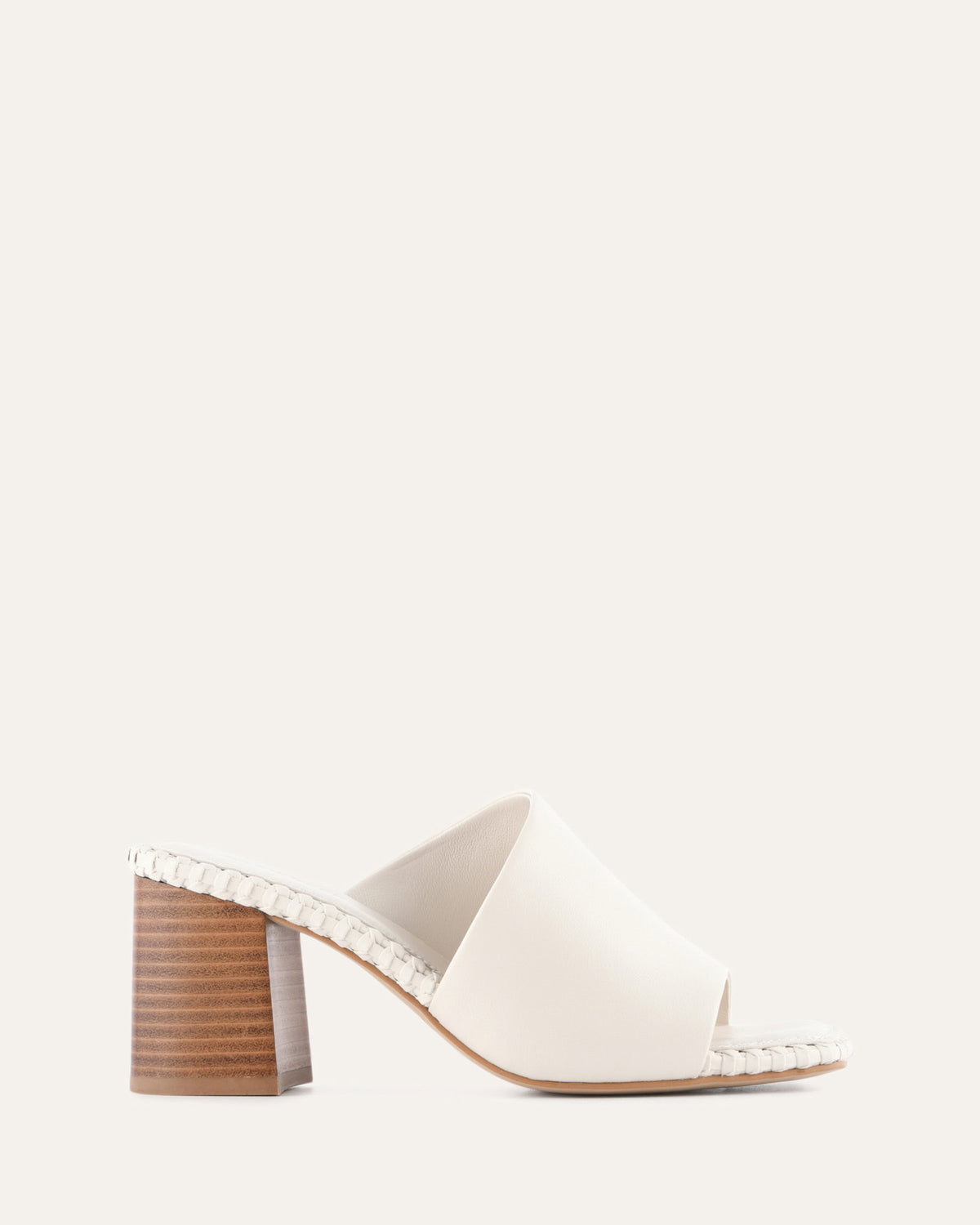 SIENNA MID HEEL SANDALS OFF WHITE LEATHER