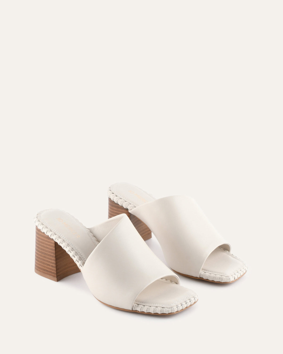 SIENNA MID HEEL SANDALS OFF WHITE LEATHER