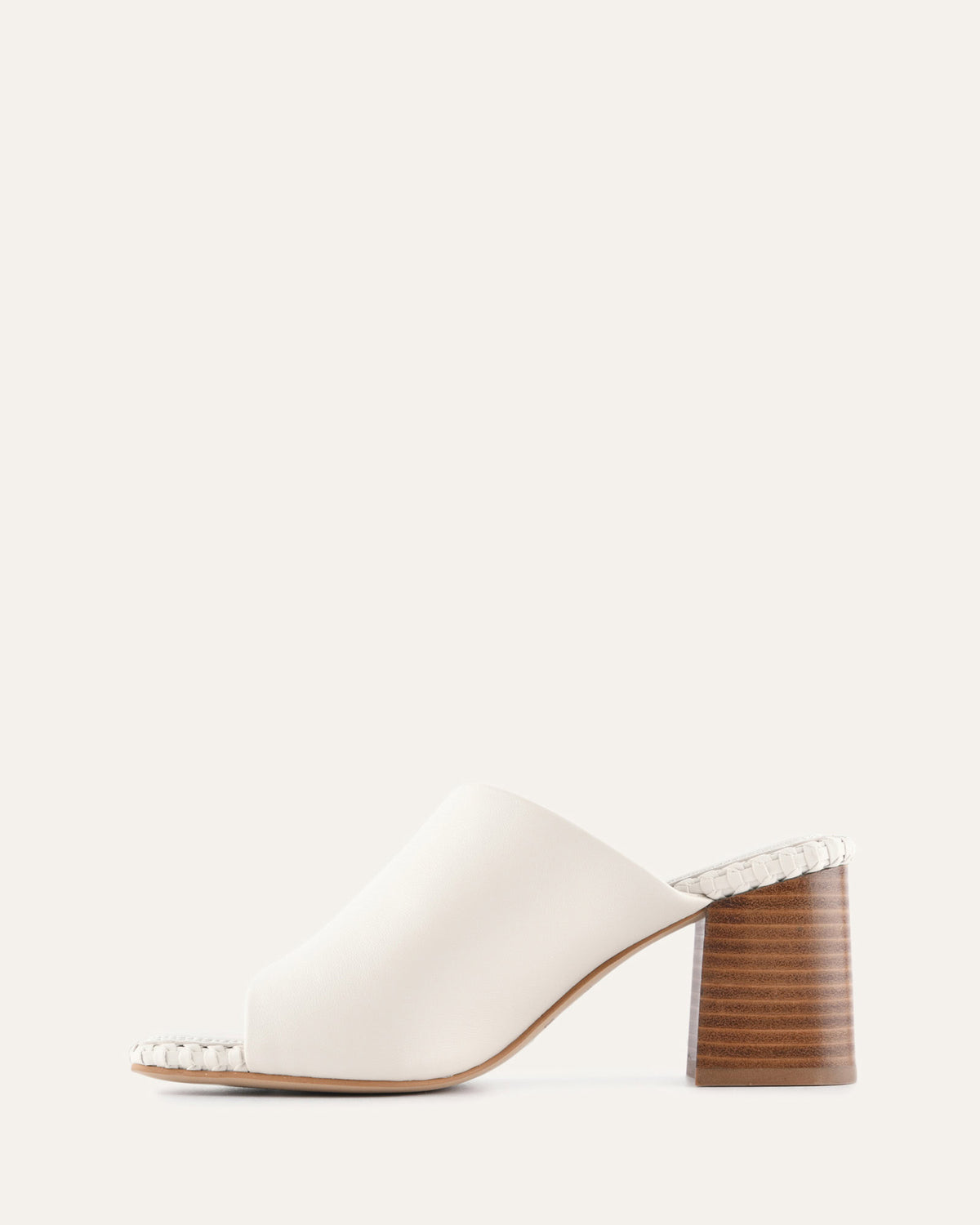 SIENNA MID HEEL SANDALS OFF WHITE LEATHER