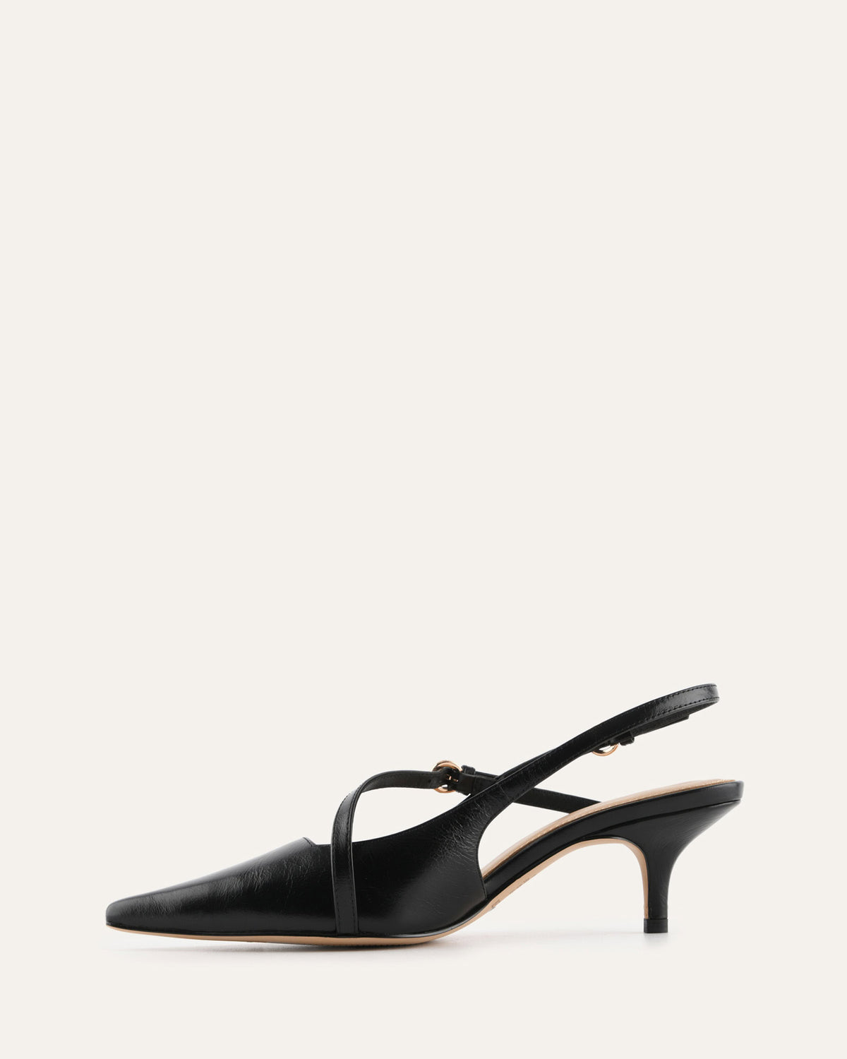 SKYE LOW HEELS BLACK LEATHER