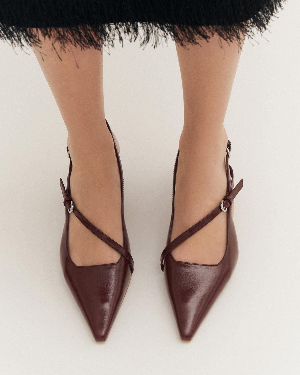 SKYE LOW HEELS MULBERRY LEATHER