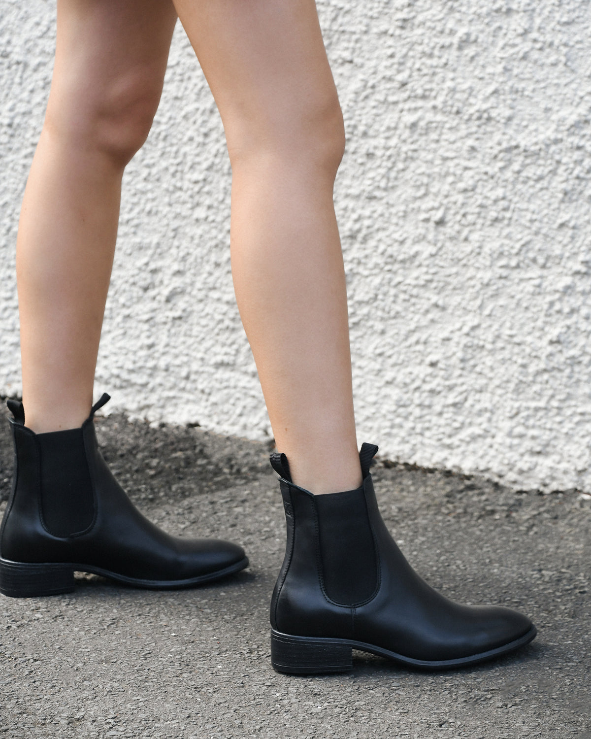 CISCO FLAT ANKLE BOOTS BLACK LEATHER