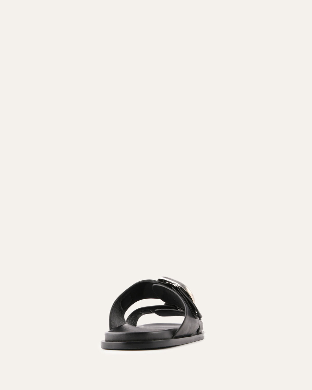 SOL FLAT SANDALS BLACK LEATHER