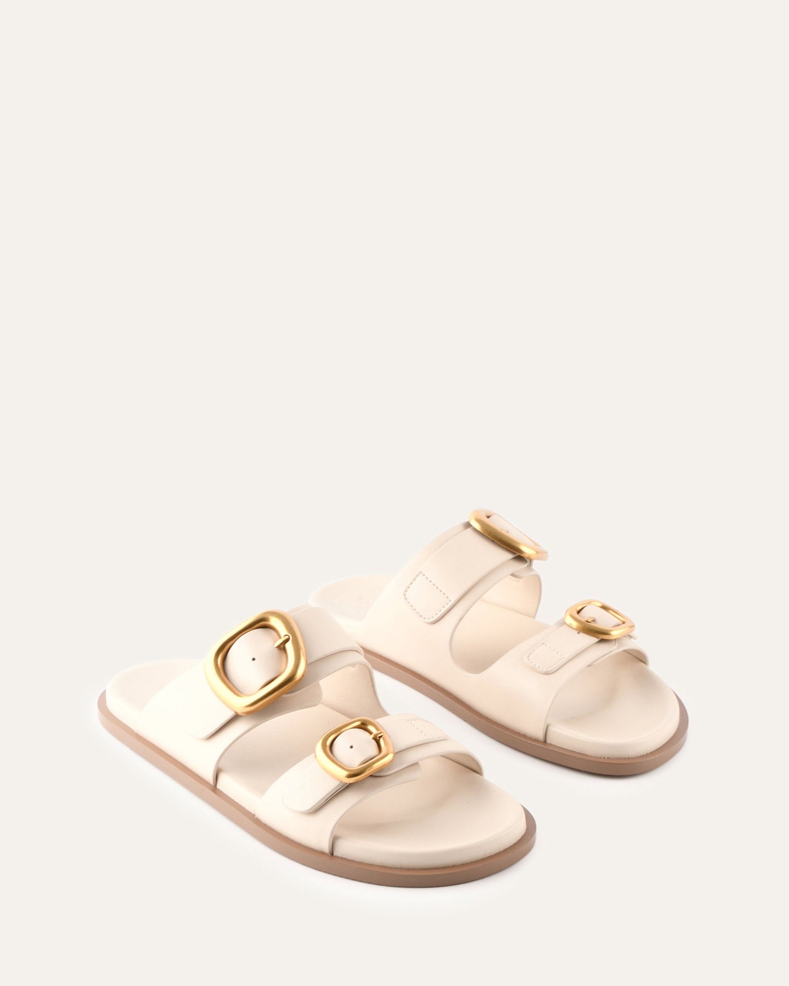 SOL FLAT SANDALS OFF WHITE LEATHER image