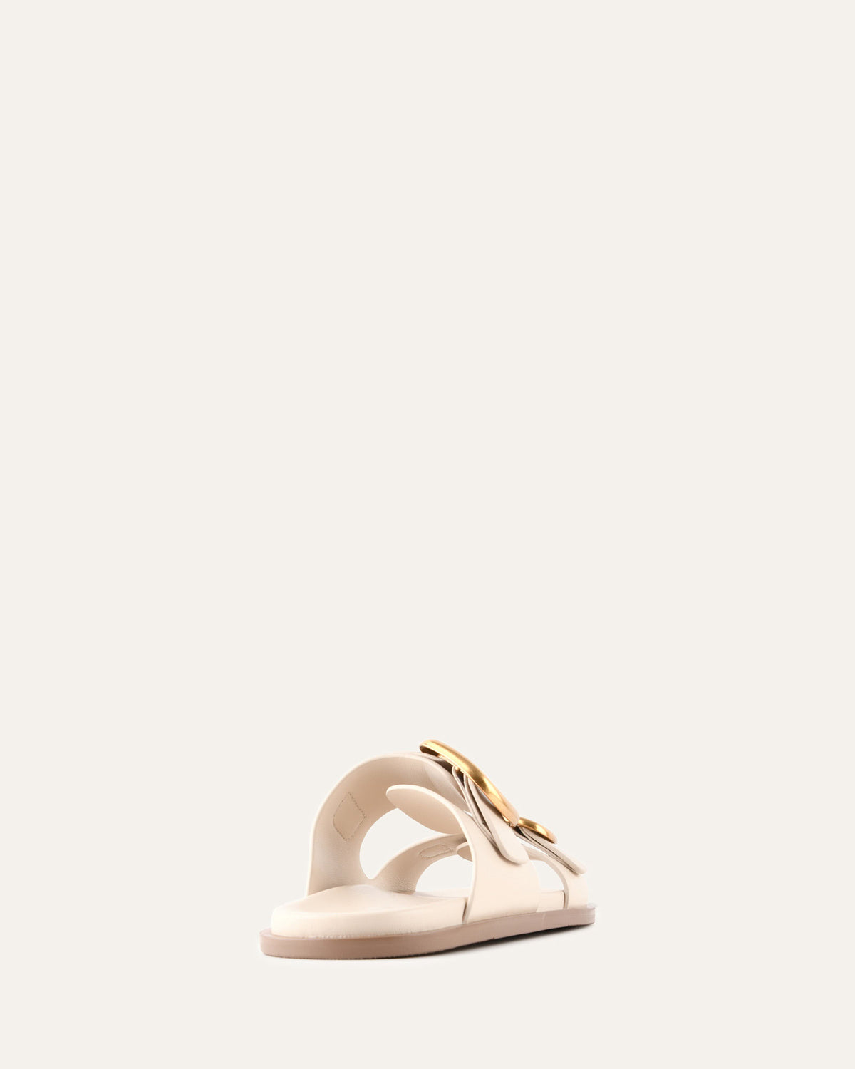 SOL FLAT SANDALS OFF WHITE LEATHER