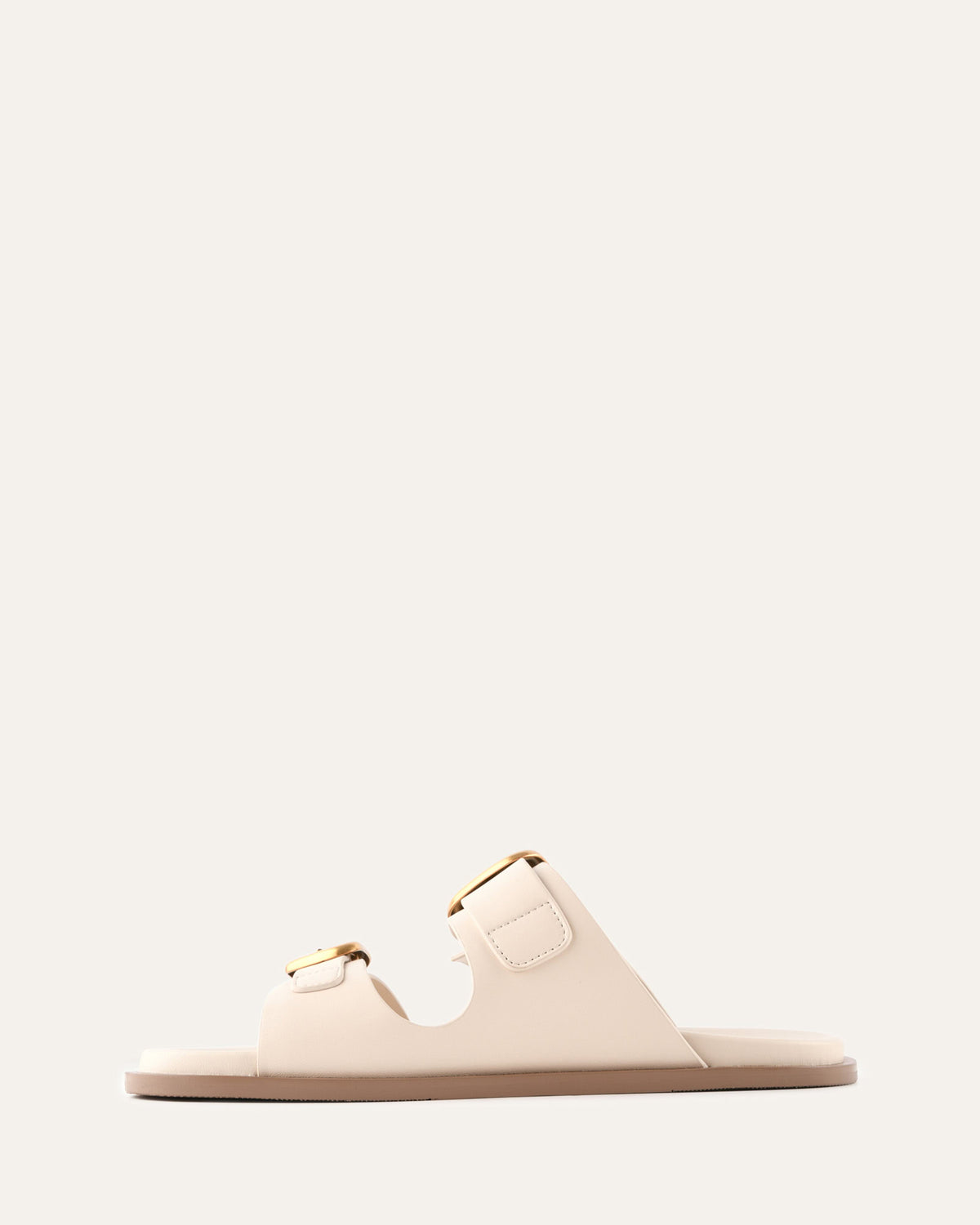 SOL FLAT SANDALS OFF WHITE LEATHER