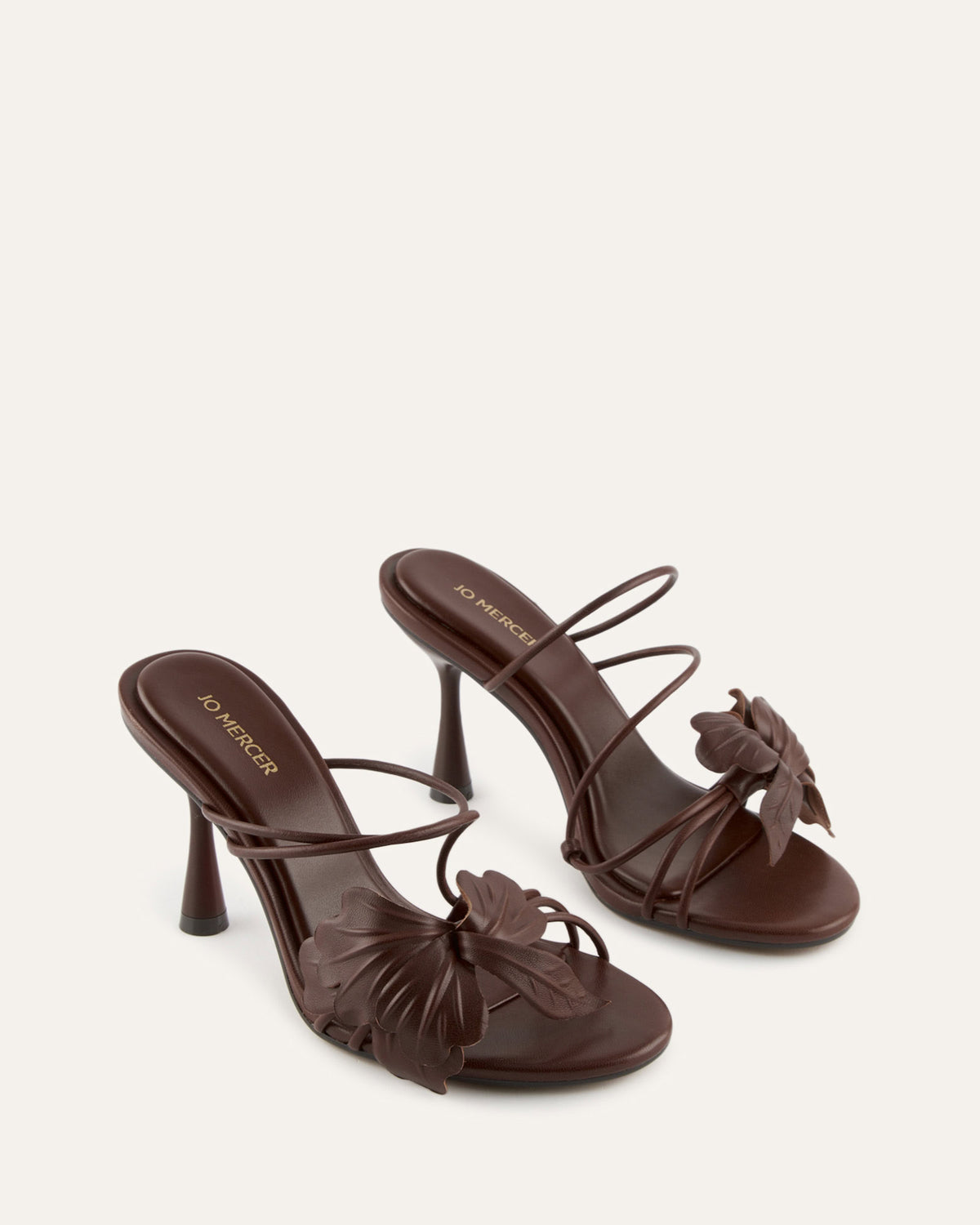 SOLAR HIGH HEEL SANDALS PECAN LEATHER