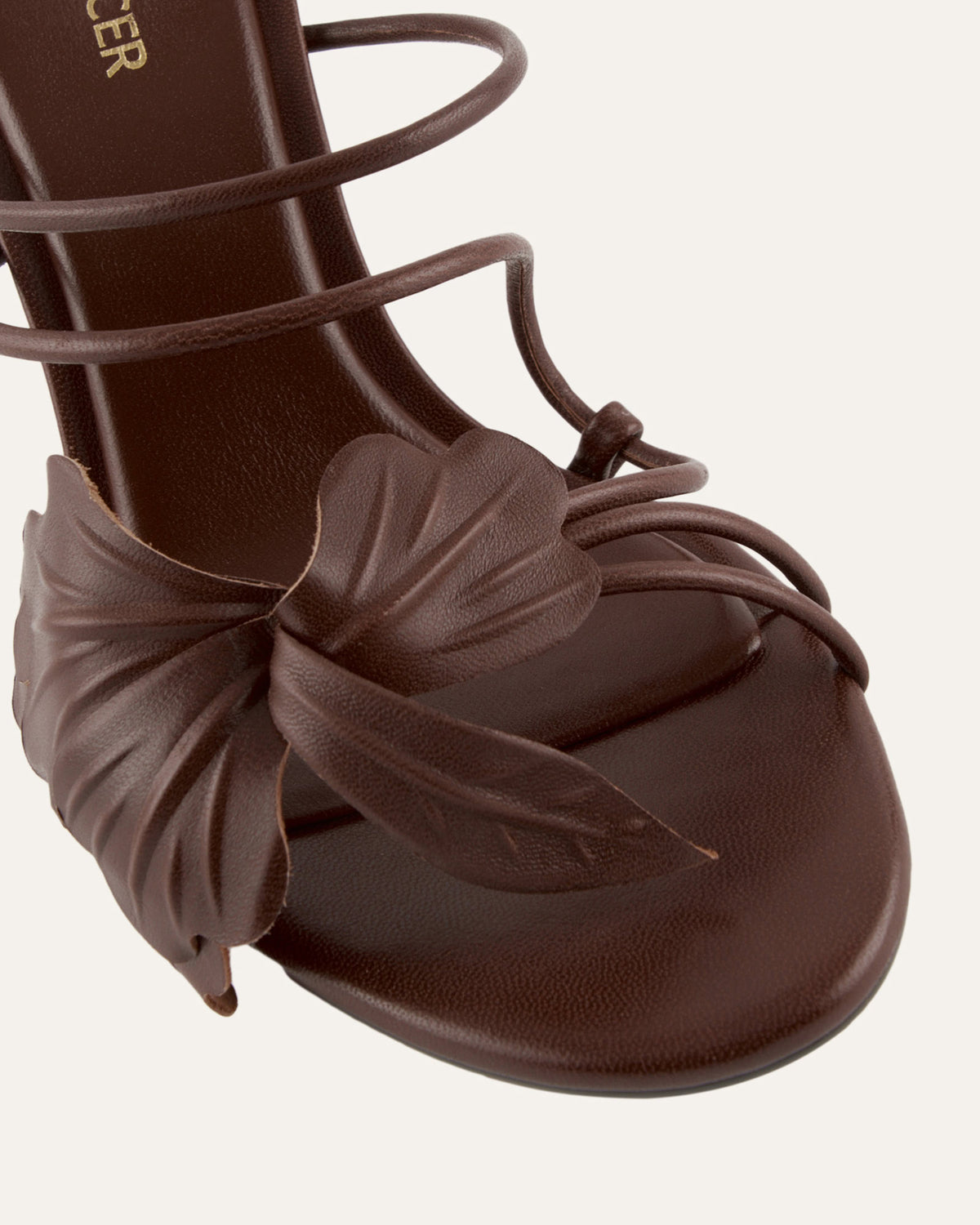 SOLAR HIGH HEEL SANDALS PECAN LEATHER