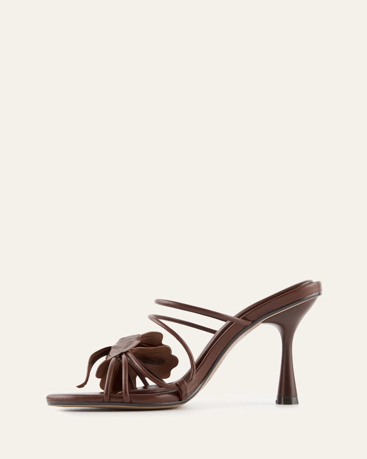 SOLAR HIGH HEEL SANDALS PECAN LEATHER