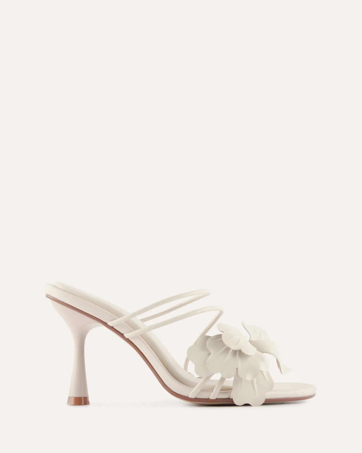 SOLAR HIGH HEEL SANDALS VANILLA LEATHER