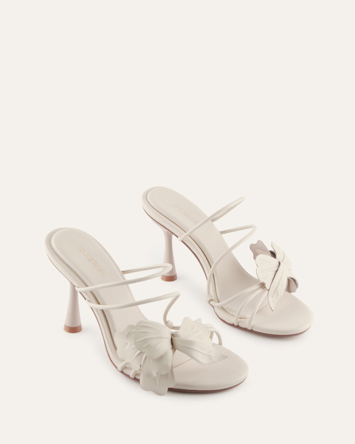 SOLAR HIGH HEEL SANDALS VANILLA LEATHER