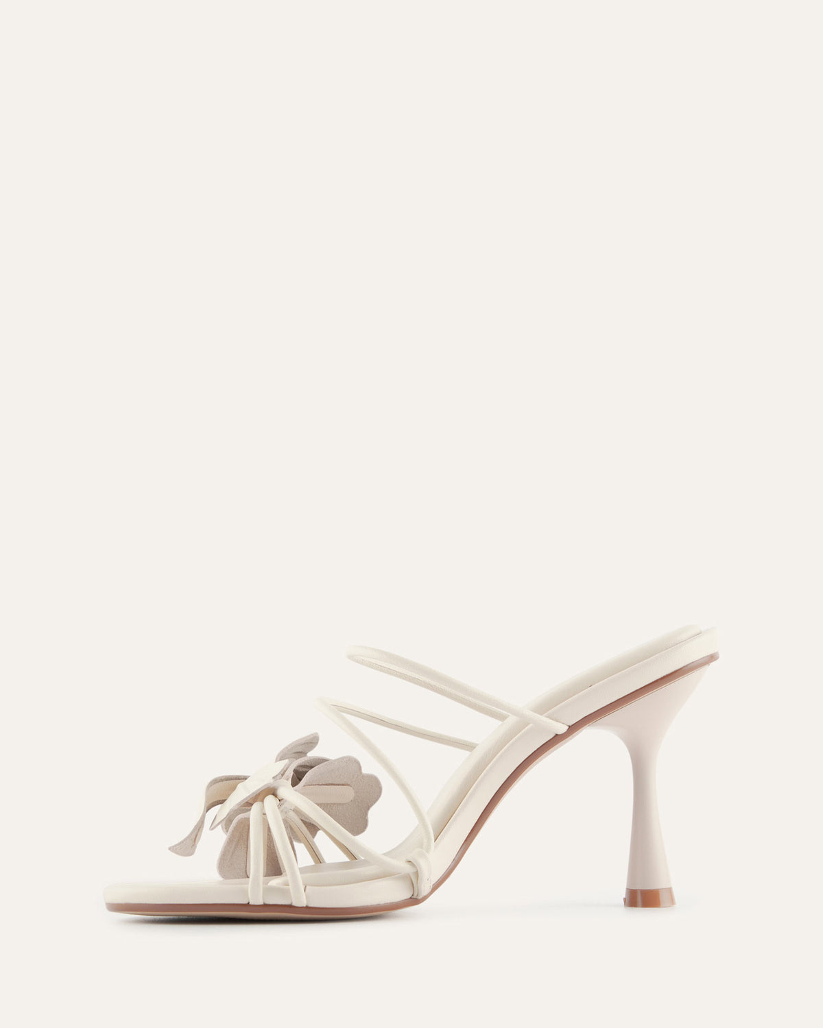 SOLAR HIGH HEEL SANDALS VANILLA LEATHER