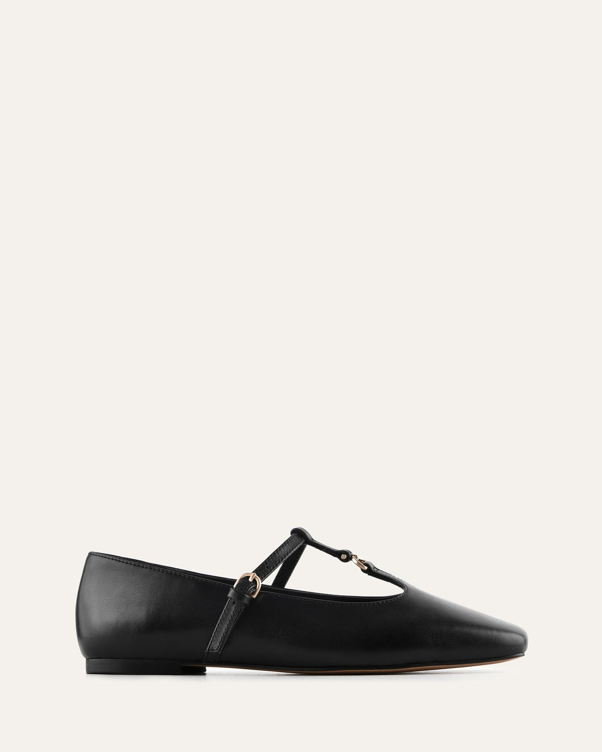 STATEN CASUAL FLATS BLACK LEATHER