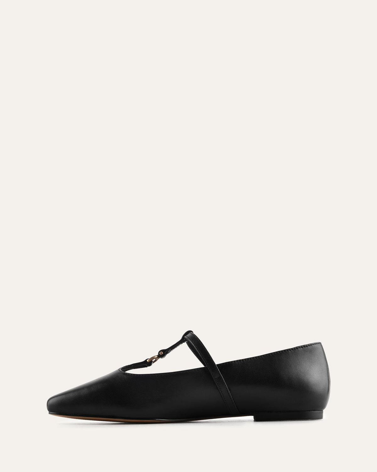 STATEN CASUAL FLATS BLACK LEATHER