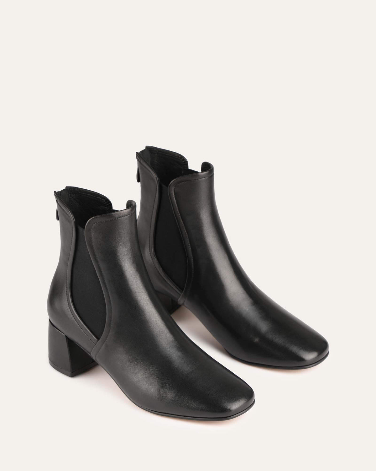 STEVIE MID ANKLE BOOTS BLACK LEATHER