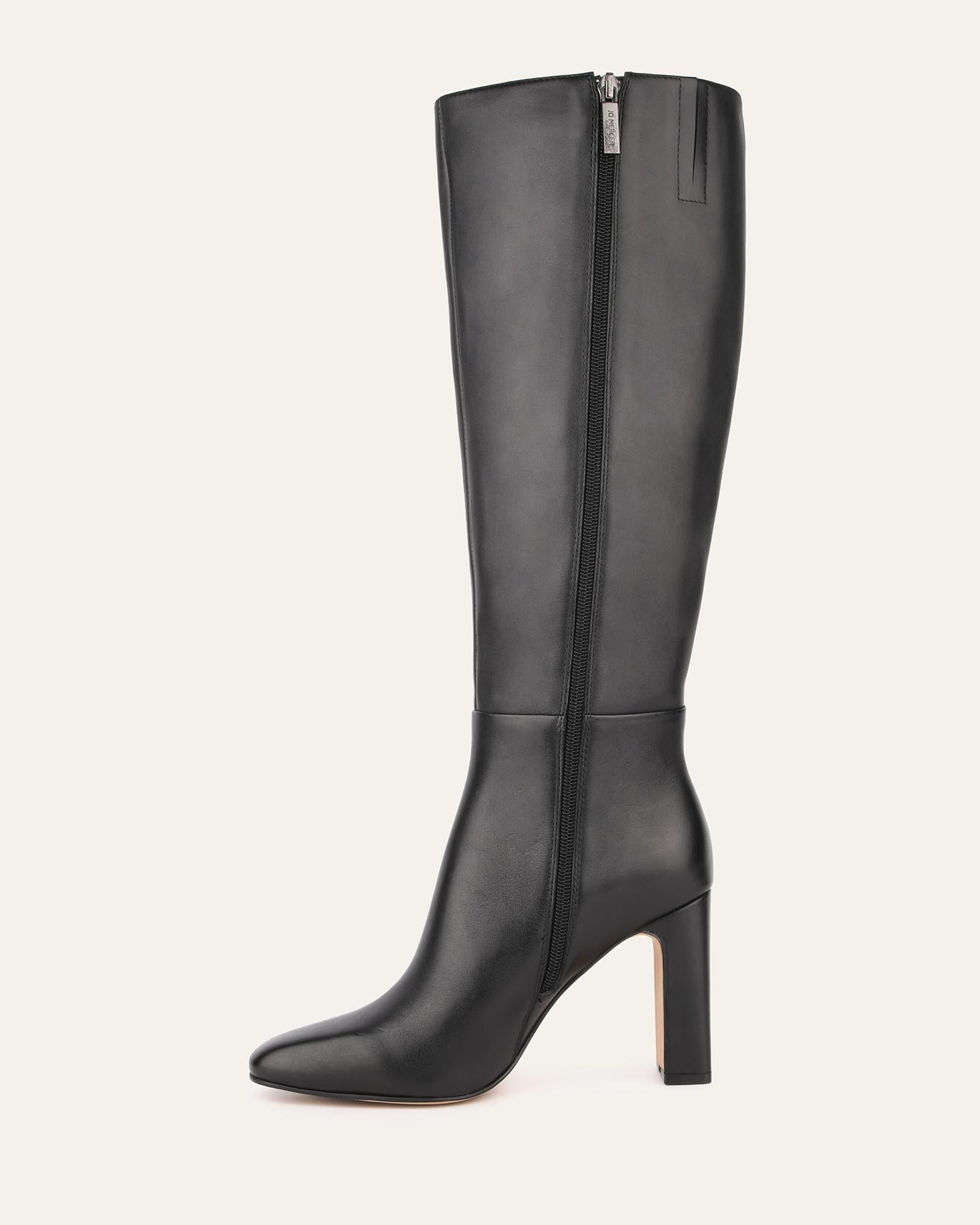STORMI KNEE BOOTS BLACK LEATHER image