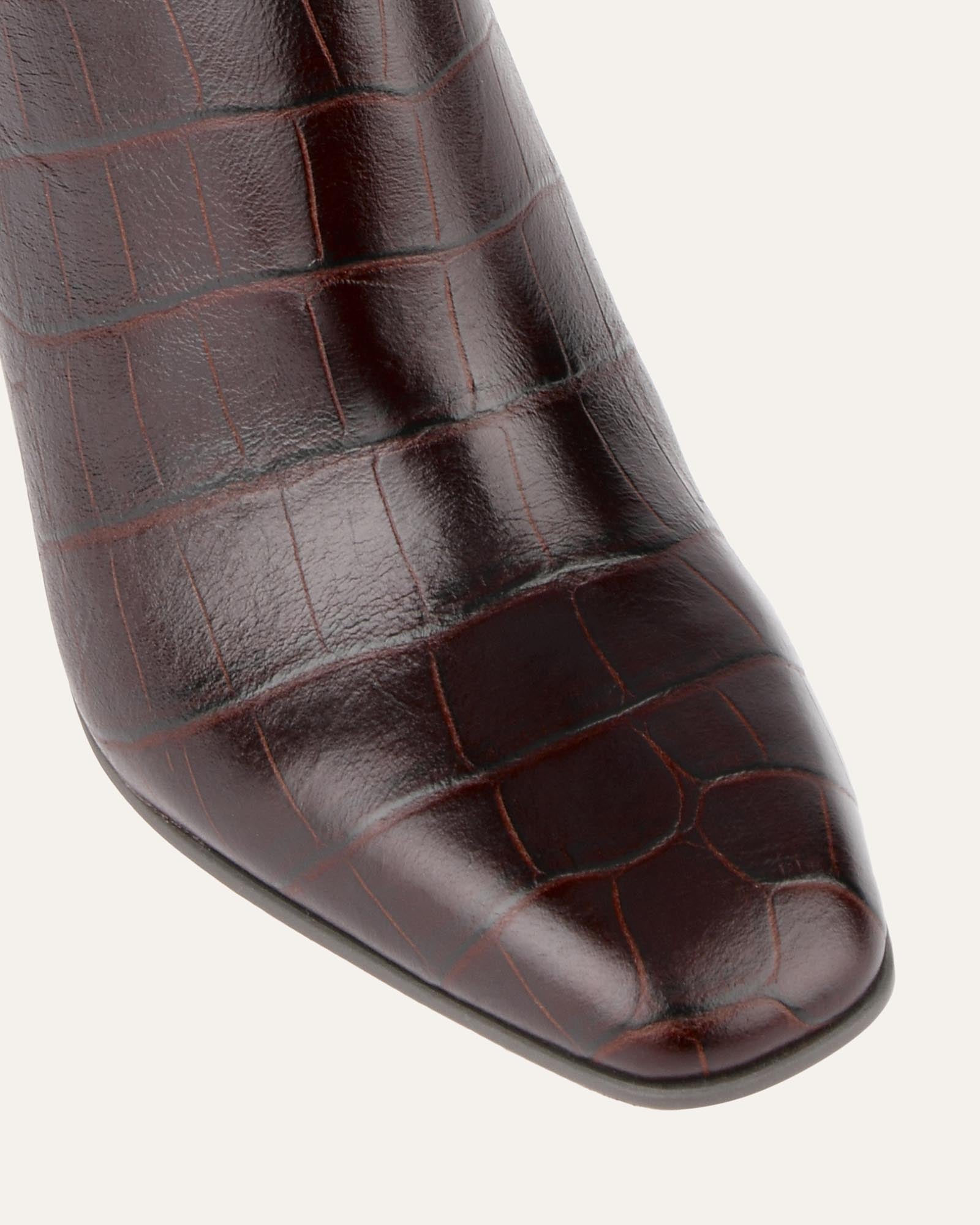 STORMI KNEE BOOTS CHOCOLATE CROC image