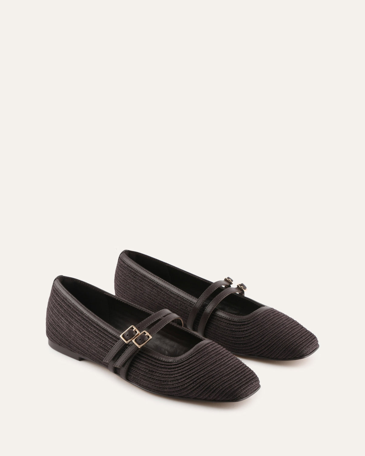 SULLIVAN BALLET FLATS BITTER CHOC RAFFIA