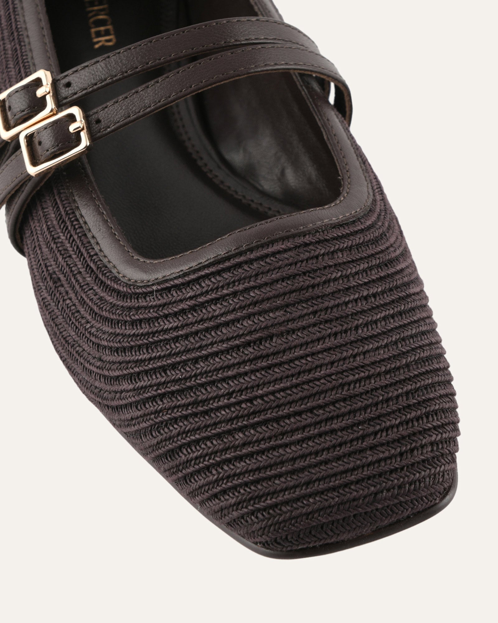 SULLIVAN BALLET FLATS BITTER CHOC RAFFIA image