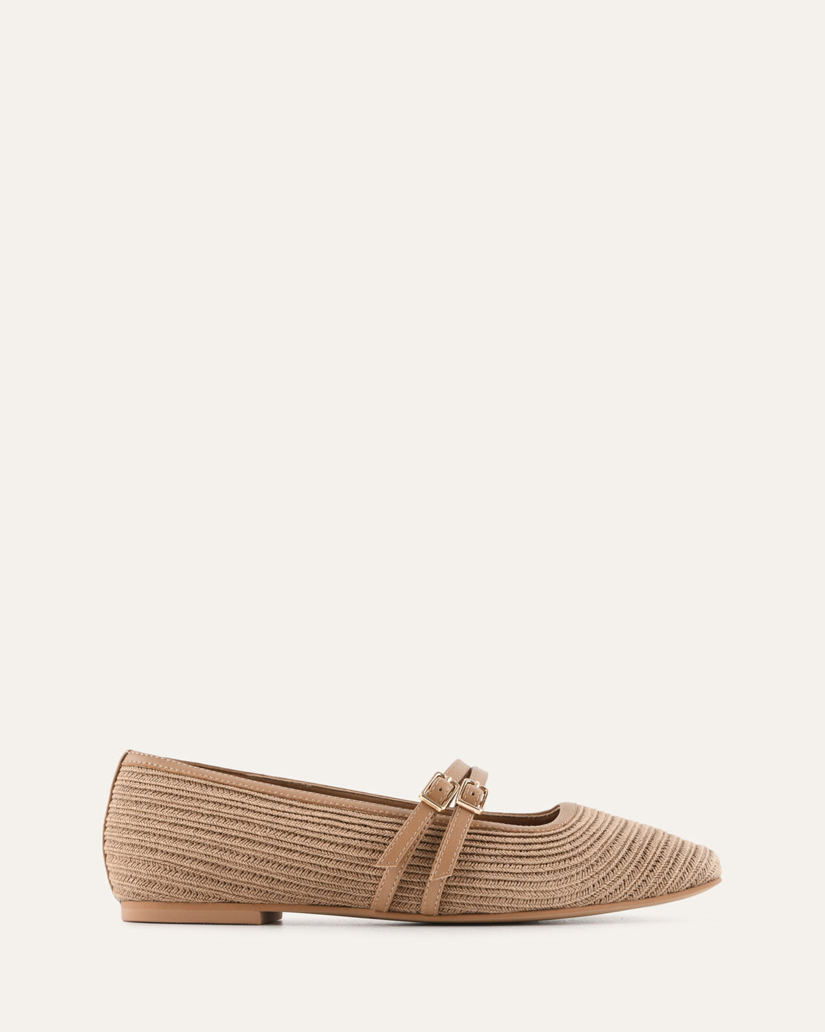 SULLIVAN BALLET FLATS TAN RAFFIA