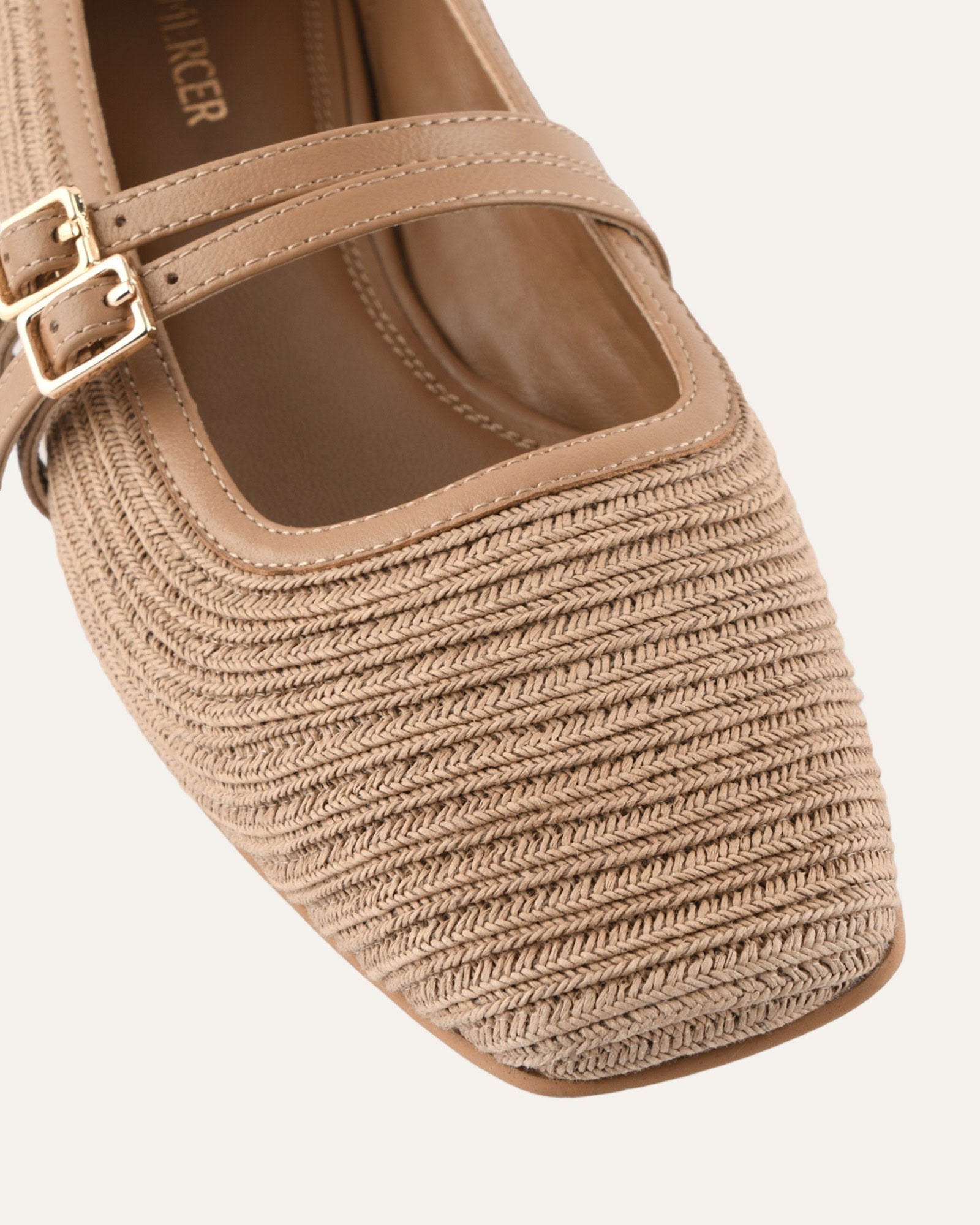SULLIVAN BALLET FLATS TAN RAFFIA image