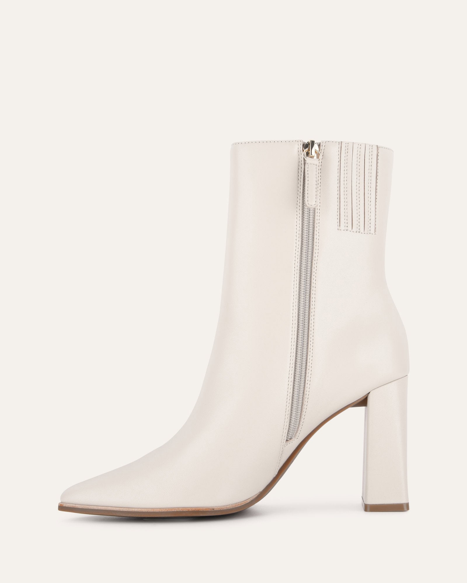 TATIANA HIGH ANKLE BOOTS OFF WHITE LEATHER image