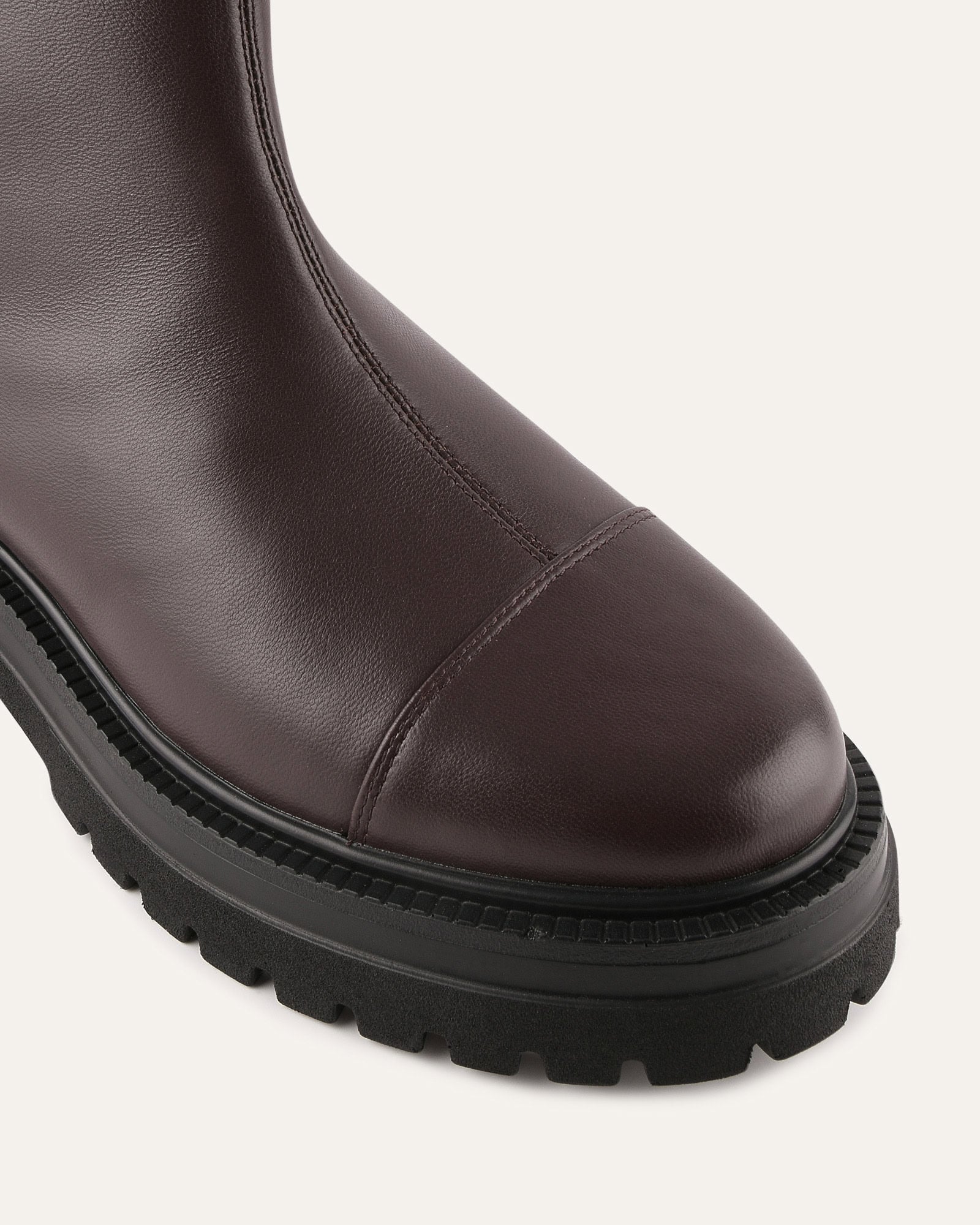 TATUM FLAT ANKLE BOOTS BITTER CHOC LEATHER image