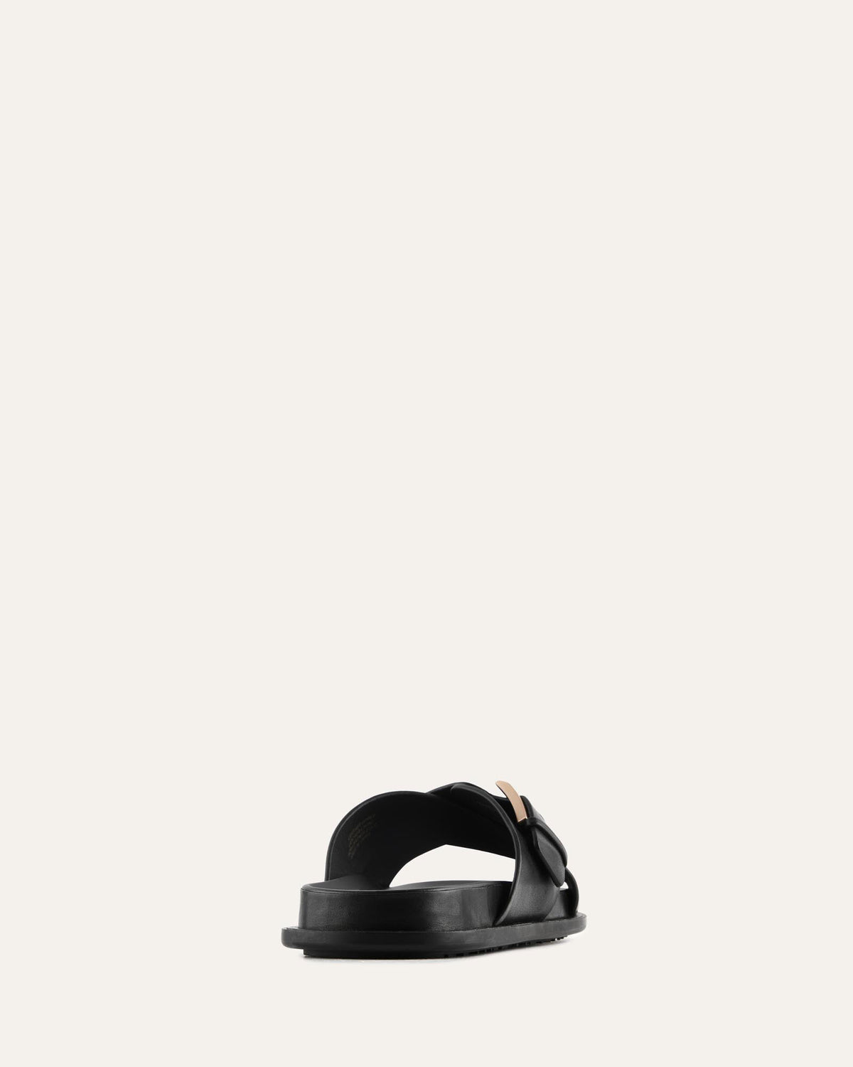 TEDDY FLAT SANDALS BLACK LEATHER