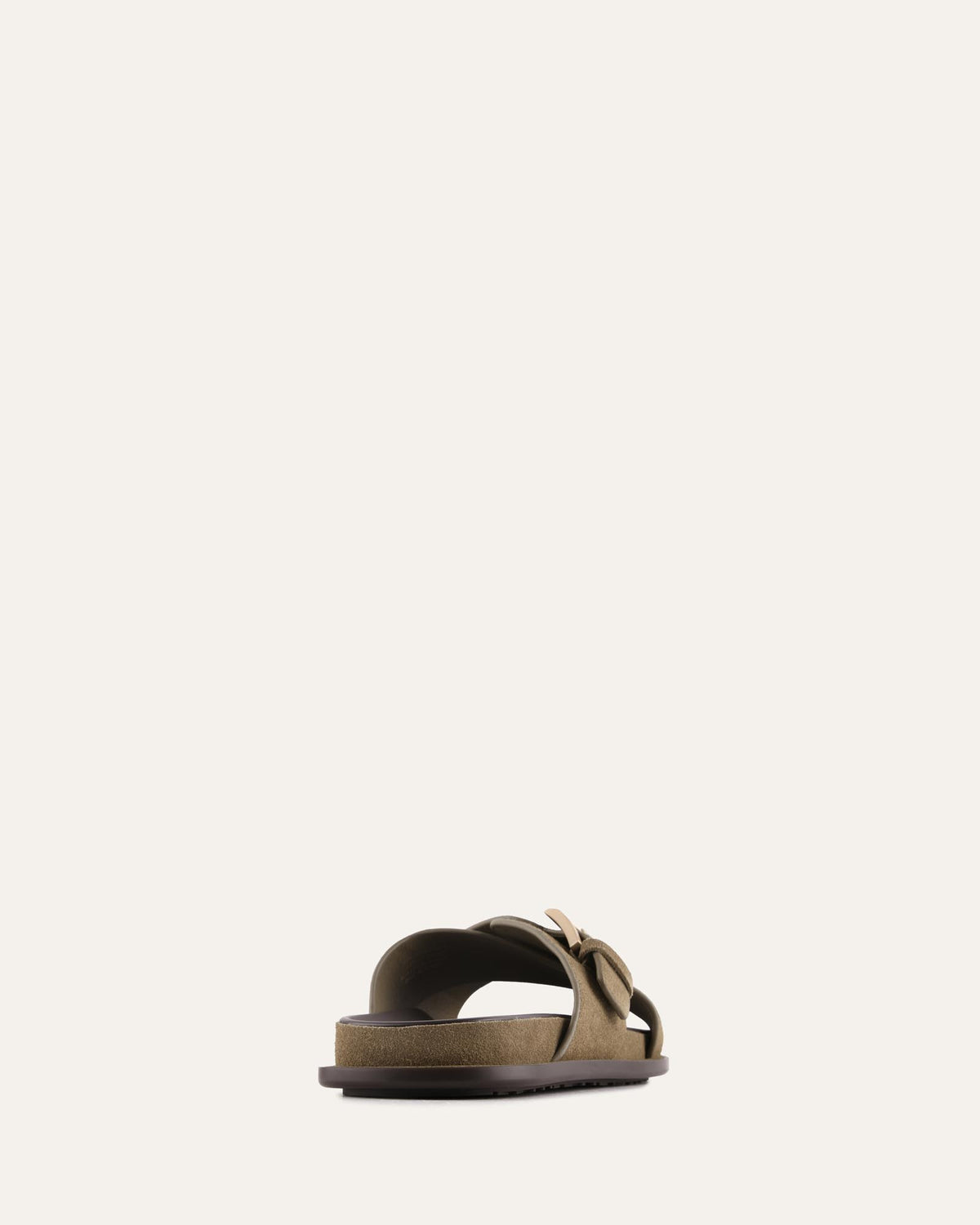 TEDDY FLAT SANDALS OLIVE SUEDE