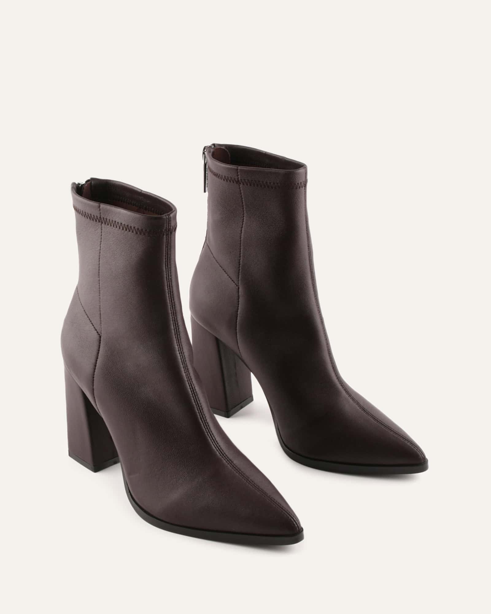 TEO HIGH ANKLE BOOTS BITTER CHOC LEATHER image