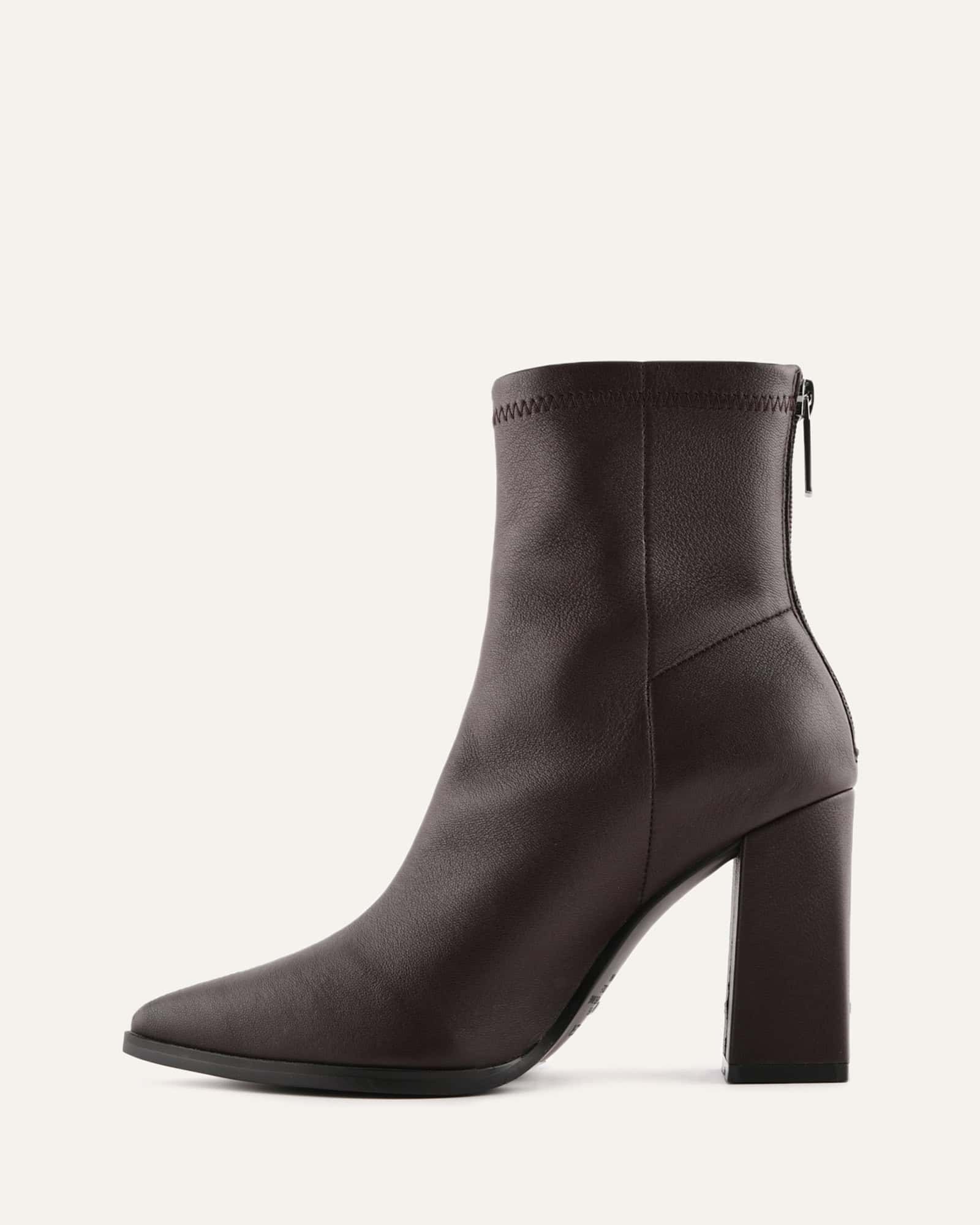 TEO HIGH ANKLE BOOTS BITTER CHOC LEATHER image