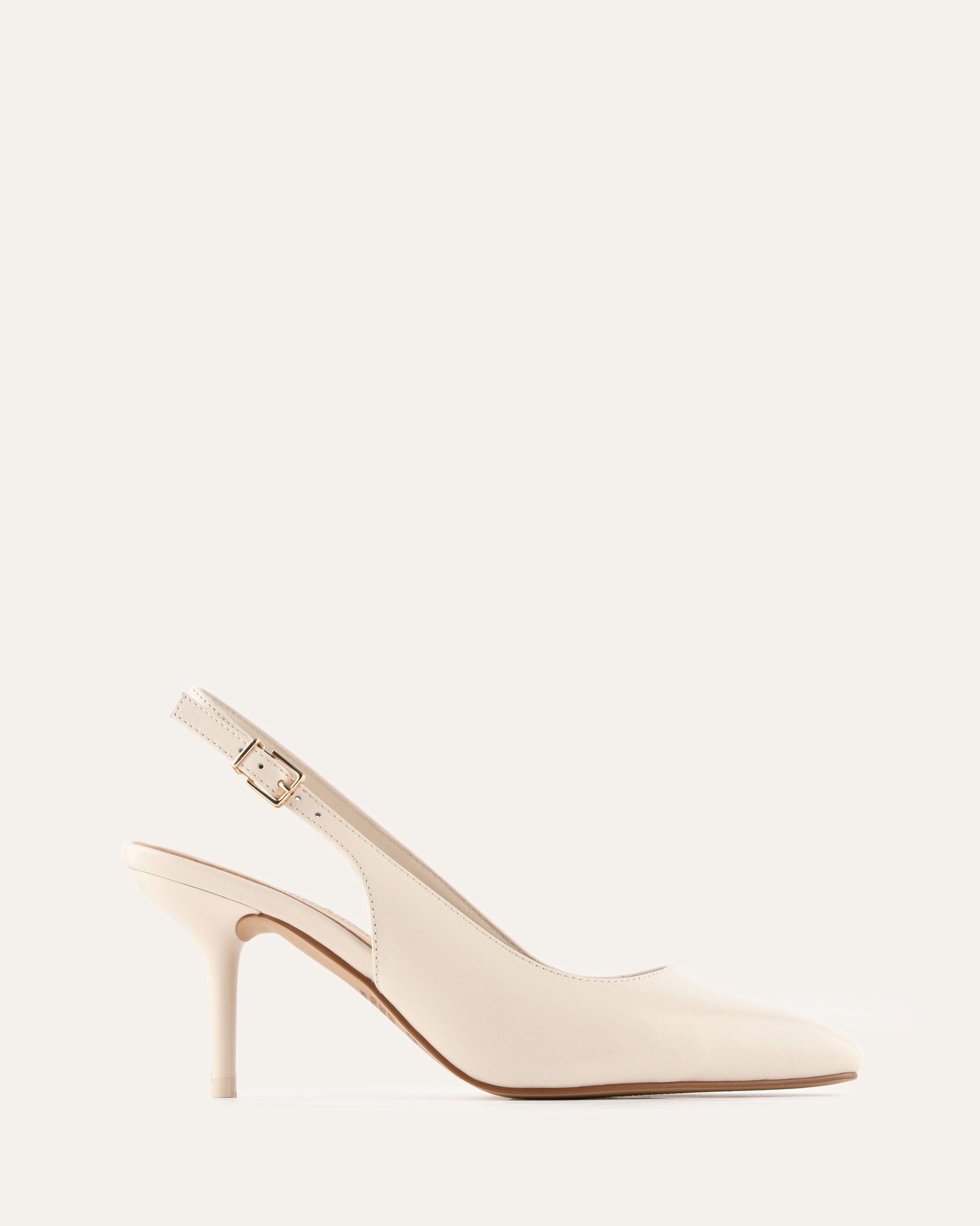 TERRANCE MID HEELS OFF WHITE LEATHER image