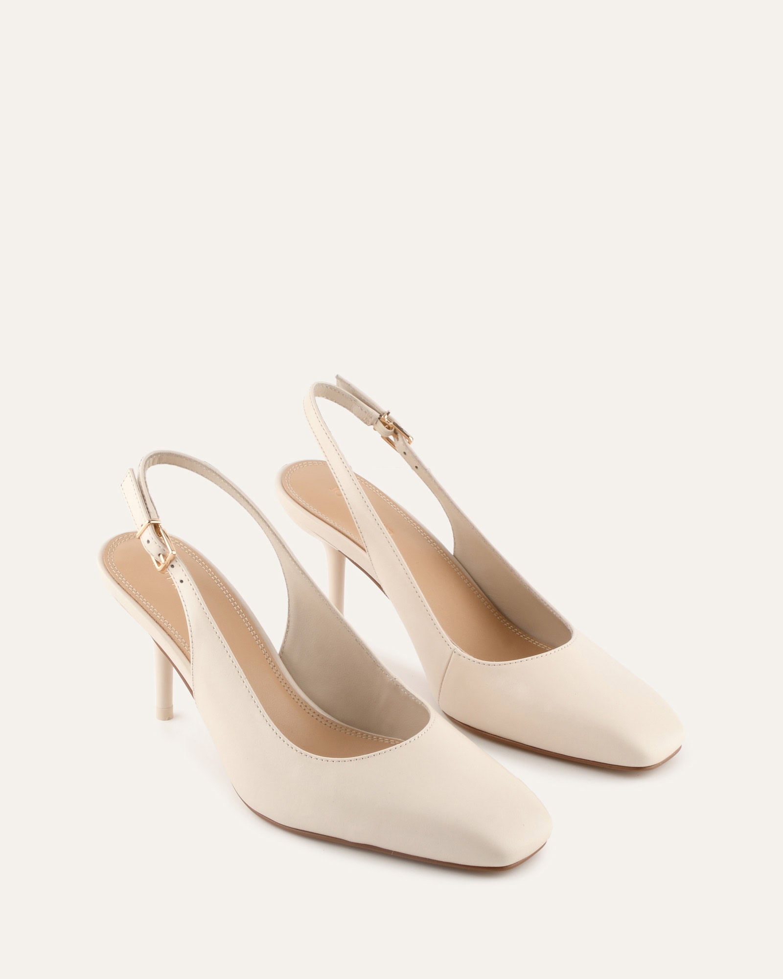 TERRANCE MID HEELS OFF WHITE LEATHER image