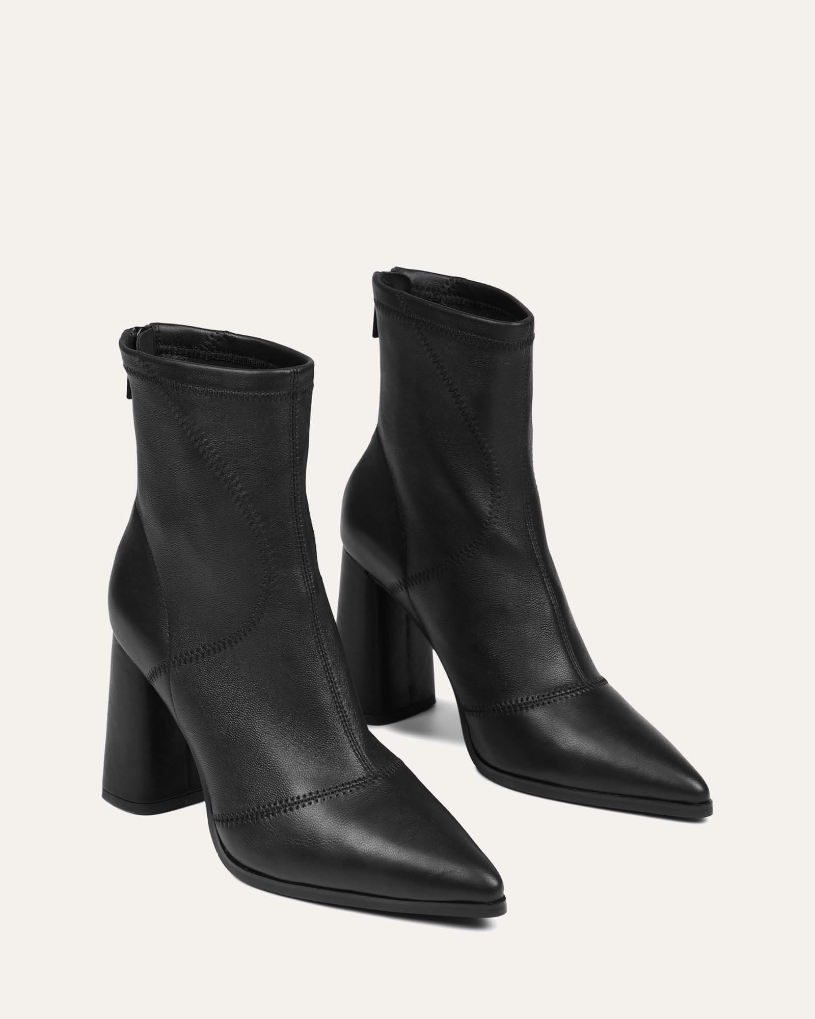 TEX HIGH ANKLE BOOTS BLACK LEATHER image