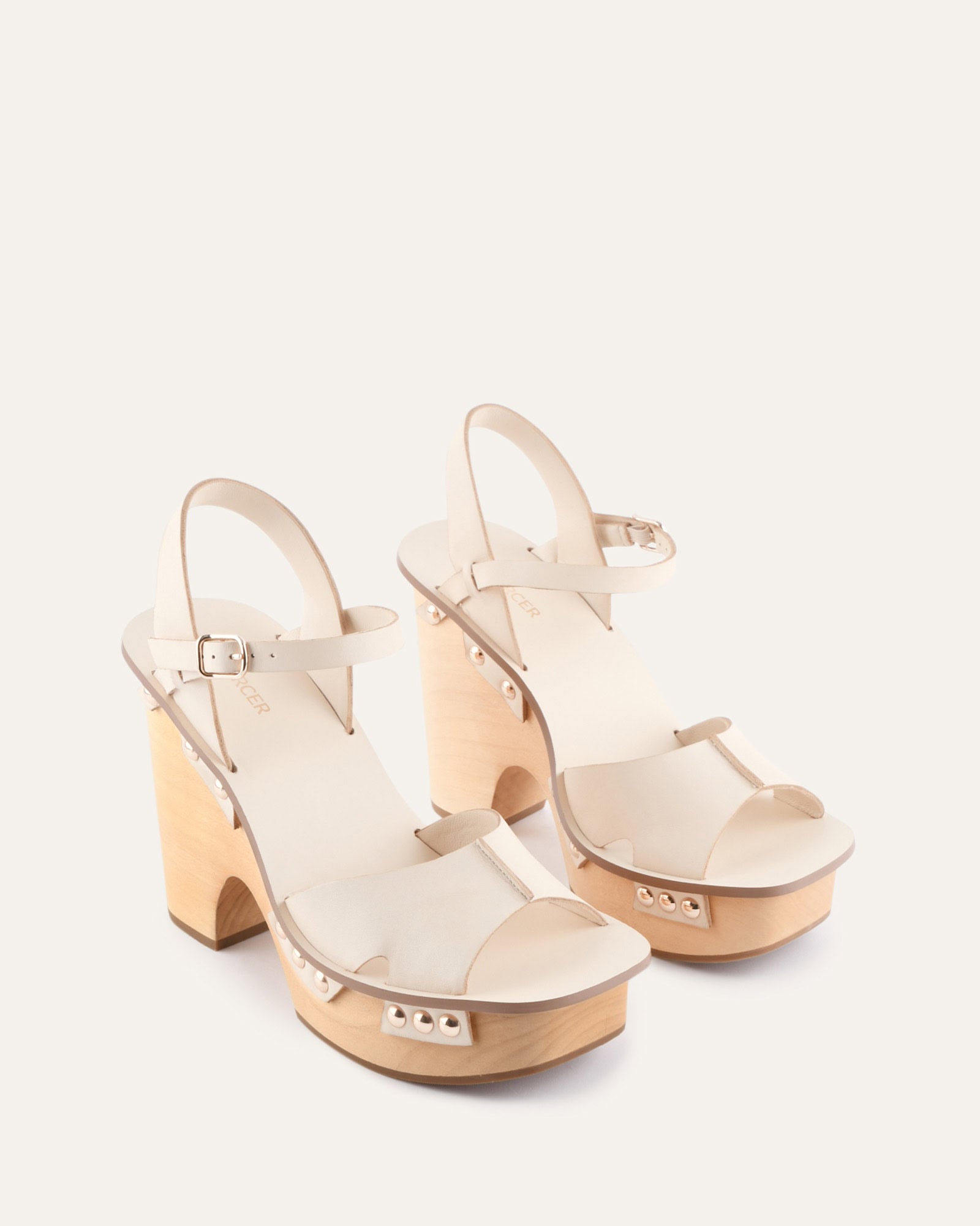 TIDE HIGH WEDGE SANDALS VANILLA LEATHER image