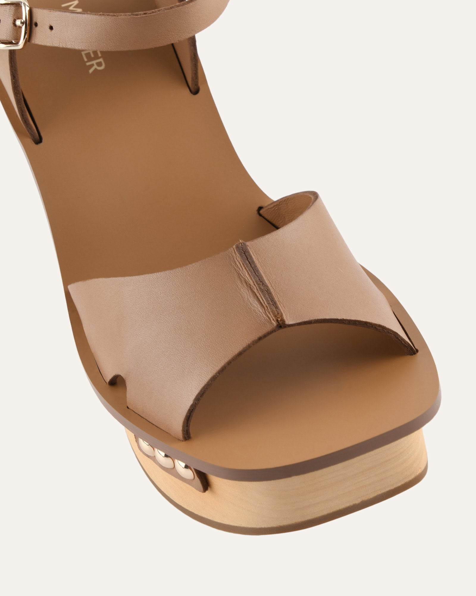 TIDE HIGH WEDGE SANDALS TAN LEATHER image