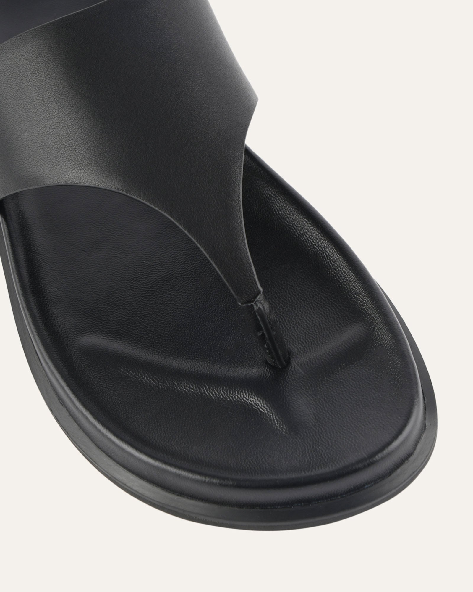 TOBY FLAT SANDALS BLACK LEATHER image