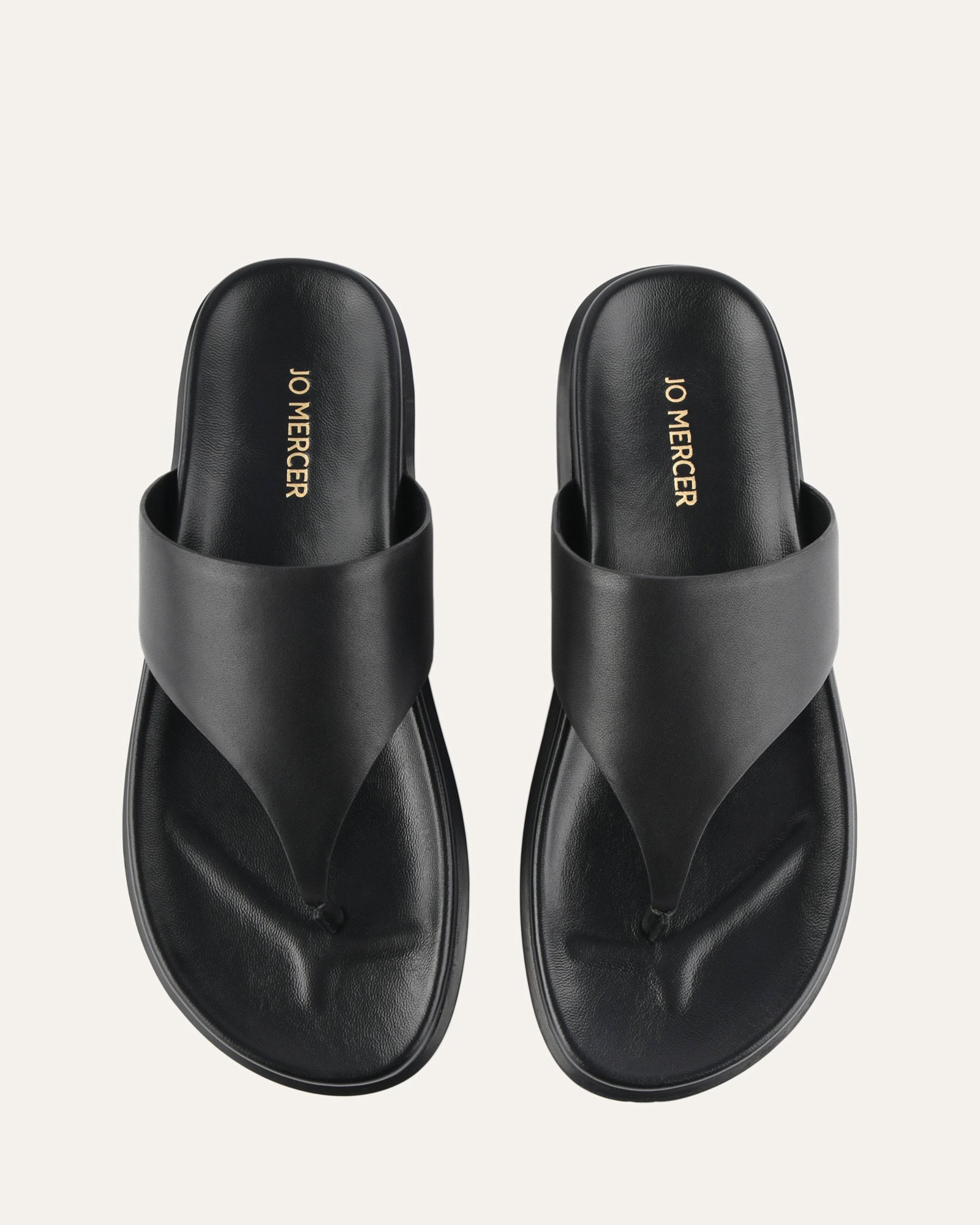 TOBY FLAT SANDALS BLACK LEATHER image