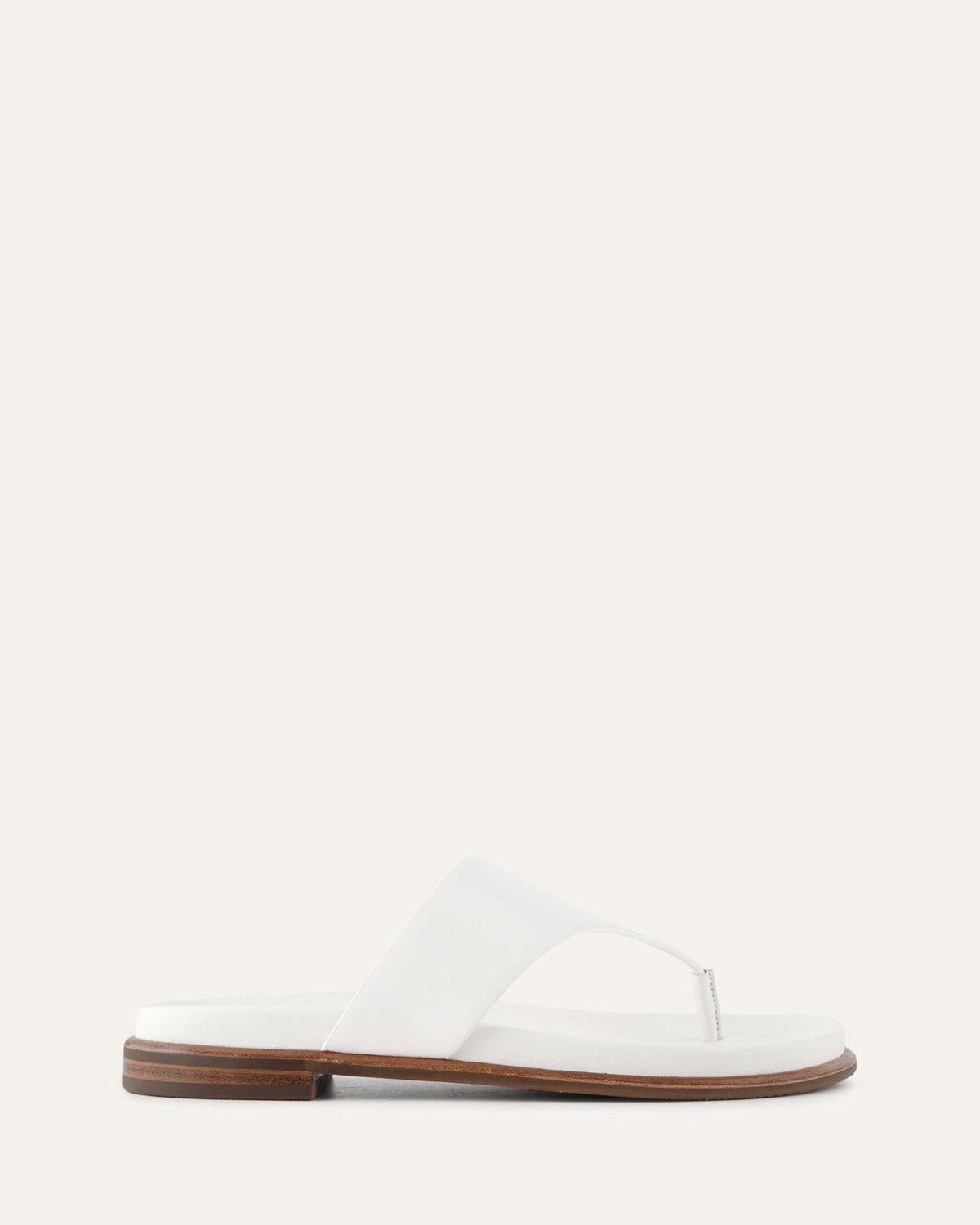TOBY FLAT SANDALS WHITE LEATHER