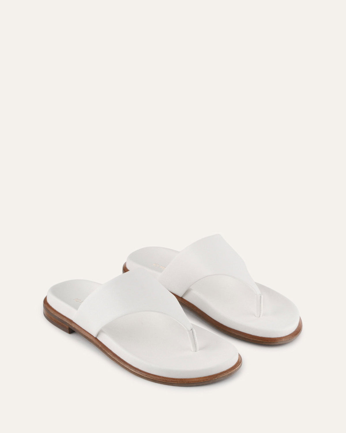 TOBY FLAT SANDALS WHITE LEATHER