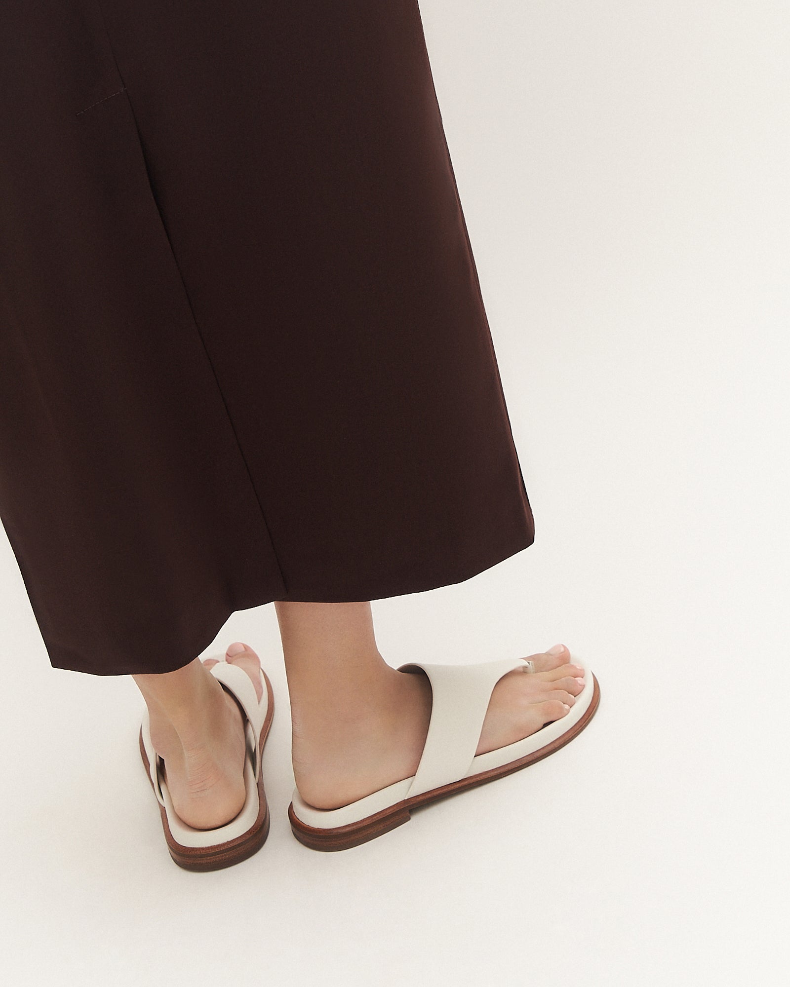 TOBY FLAT SANDALS WHITE LEATHER image