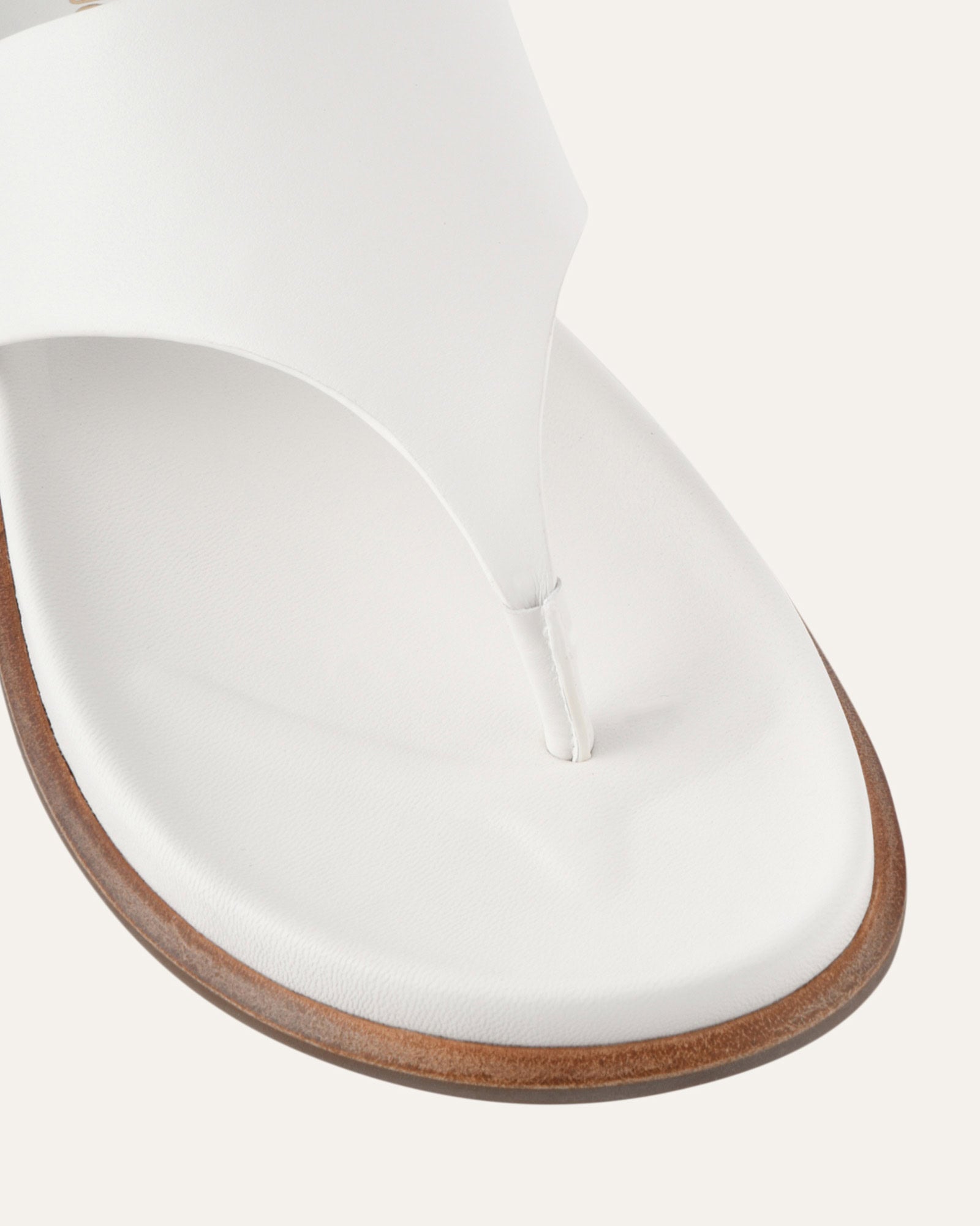 TOBY FLAT SANDALS WHITE LEATHER image