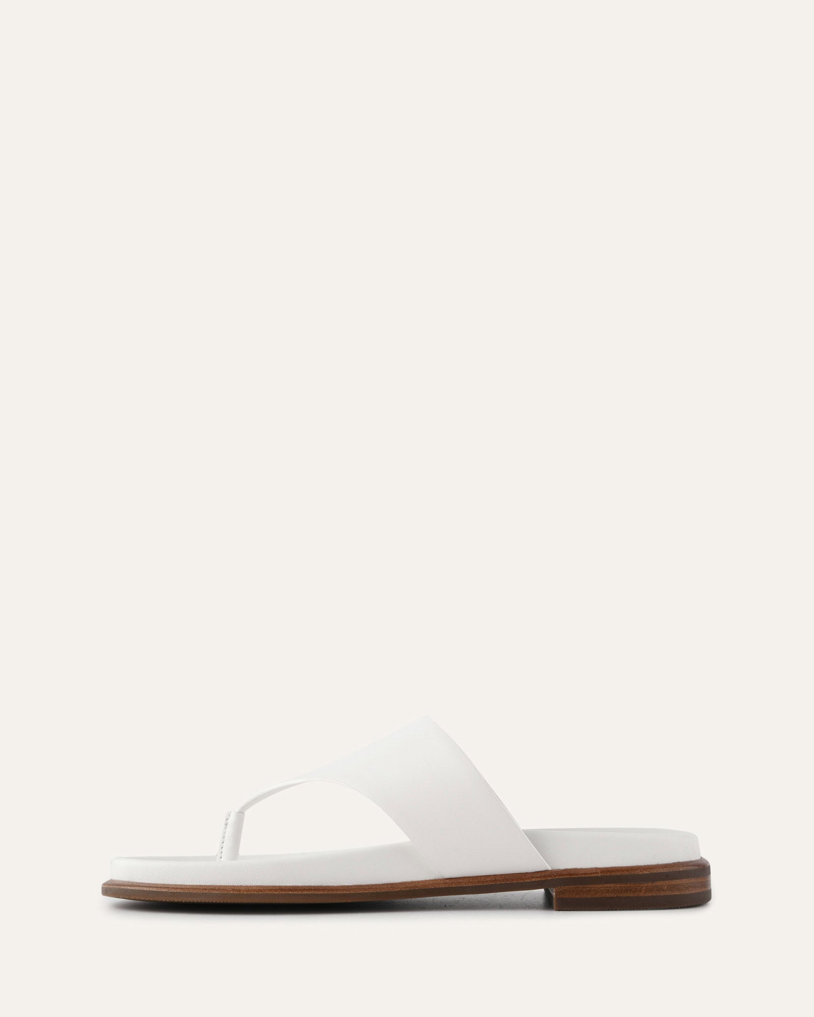 TOBY FLAT SANDALS WHITE LEATHER image