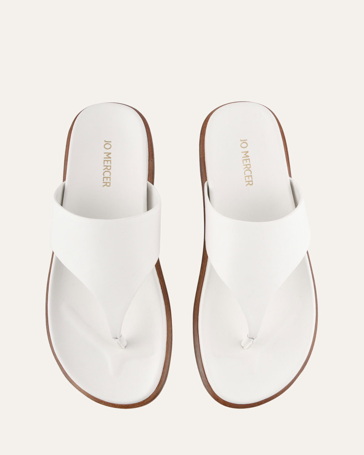 TOBY FLAT SANDALS WHITE LEATHER