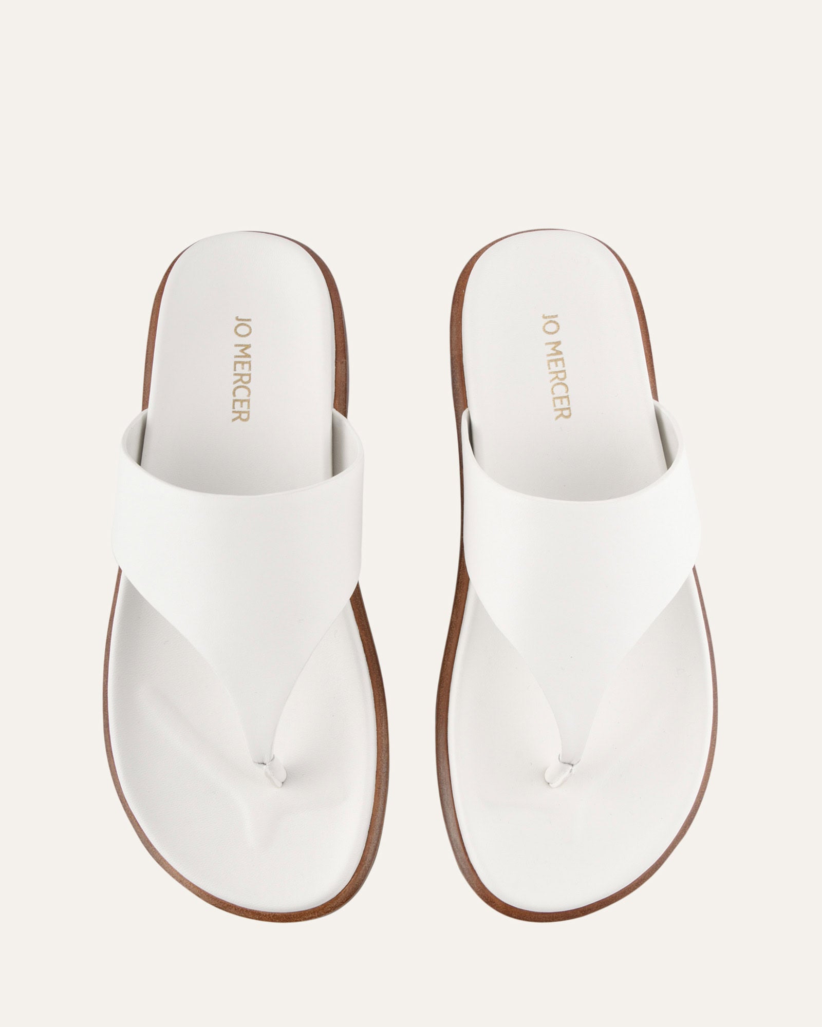 TOBY FLAT SANDALS WHITE LEATHER image
