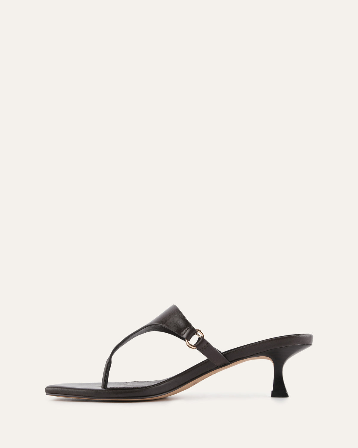 TOKEN LOW HEEL SANDALS BITTER CHOC LEATHER