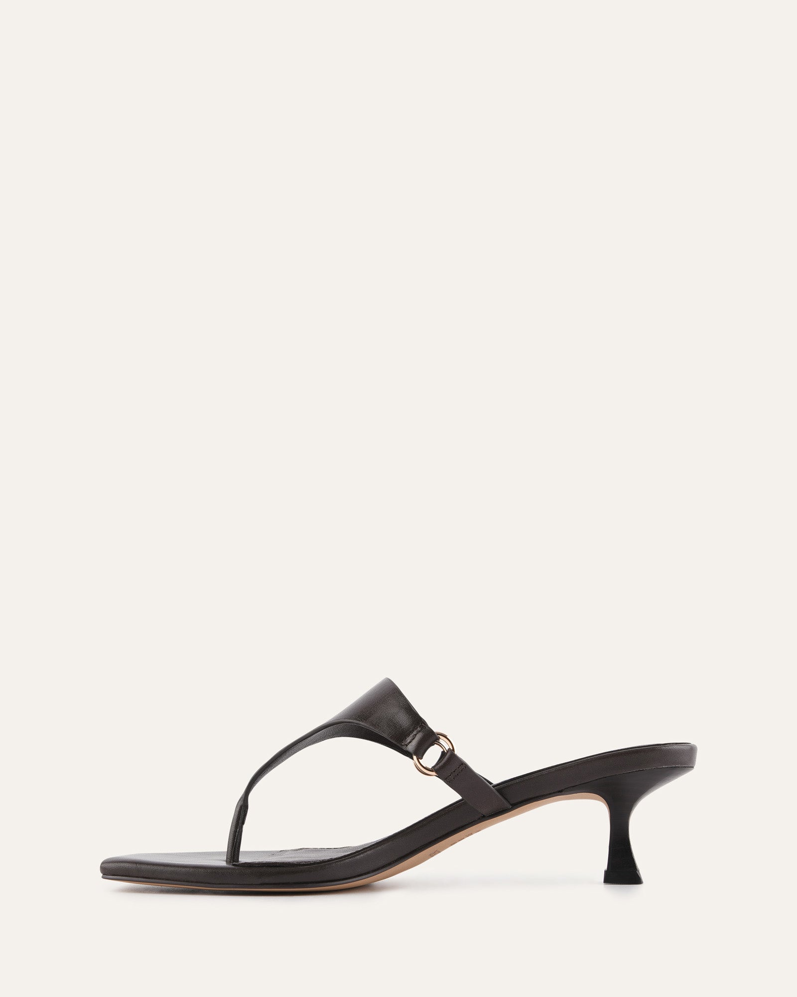 TOKEN LOW HEEL SANDALS BITTER CHOC LEATHER image