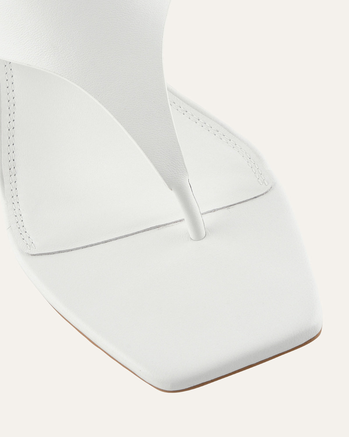 TOKEN LOW HEEL SANDALS WHITE LEATHER